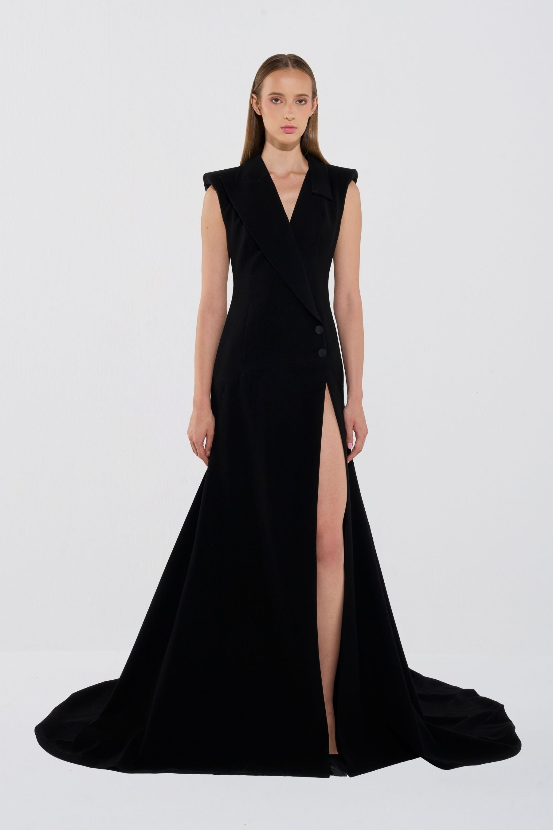 Elegant Sleeveless Structured Gown