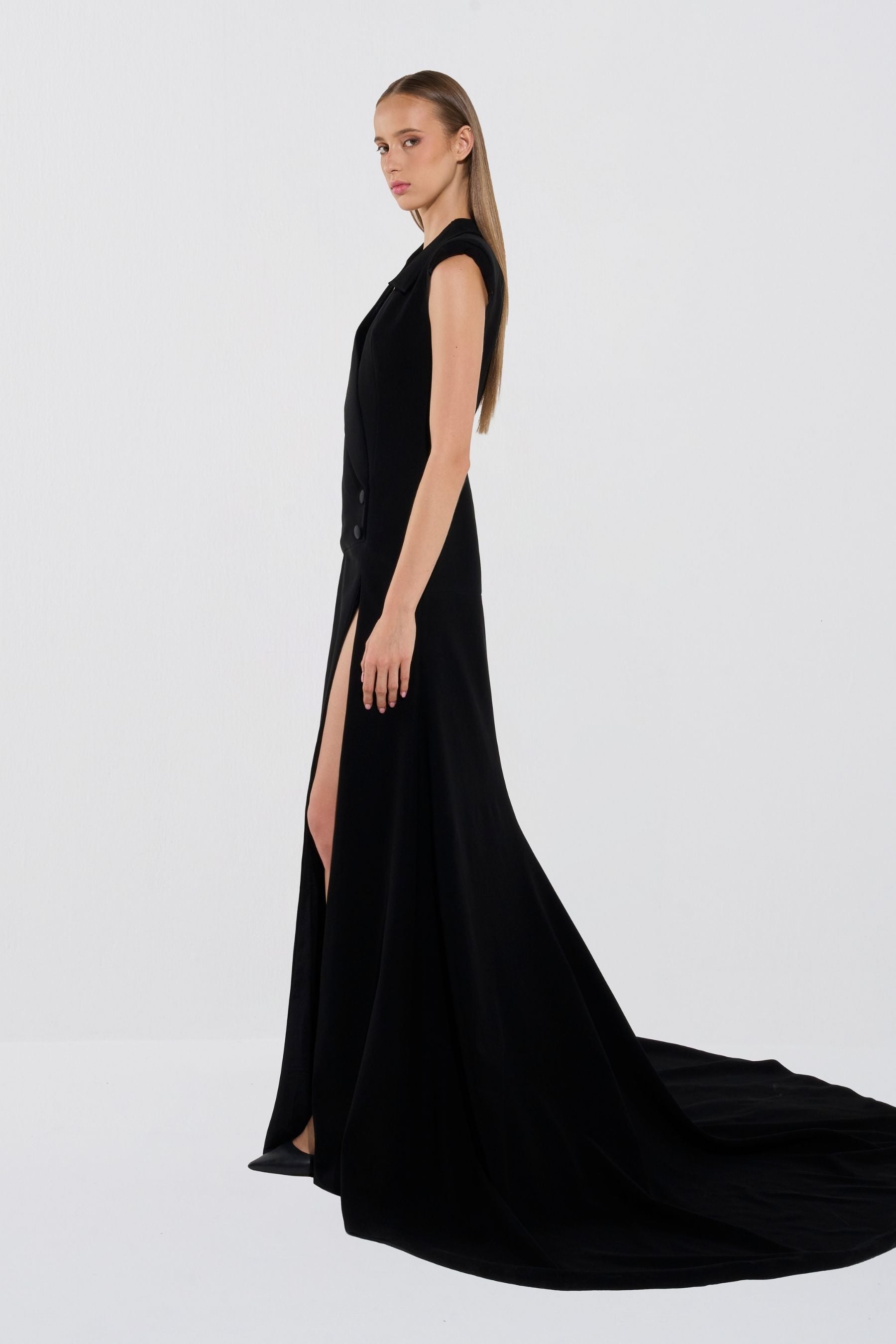 Elegant Sleeveless Structured Gown