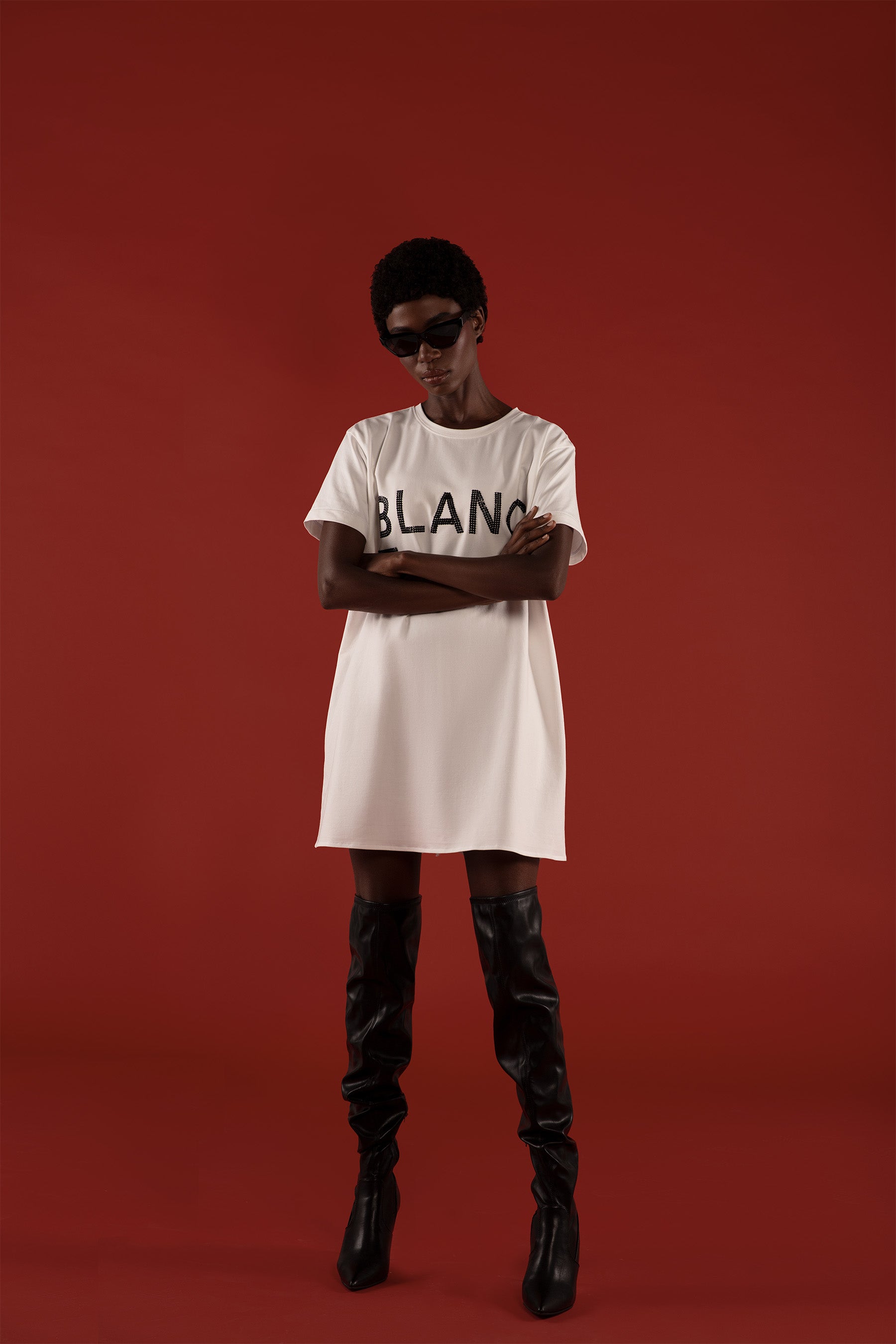 Crystal Logo Oversized Jersey Shirt