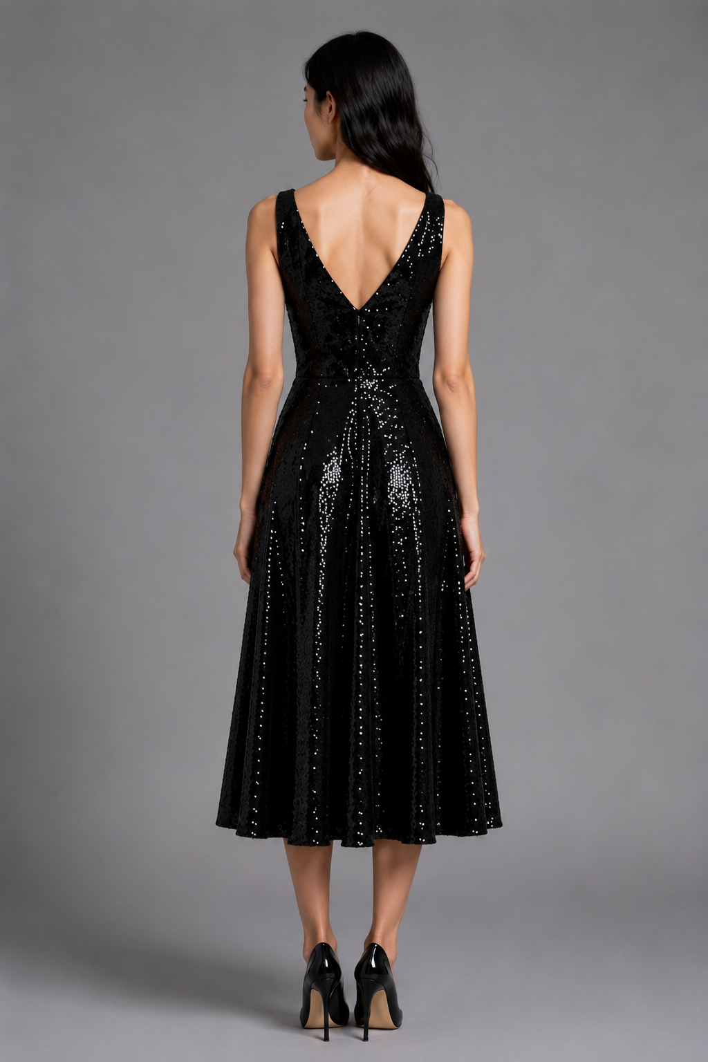Flared V-Neck Dress