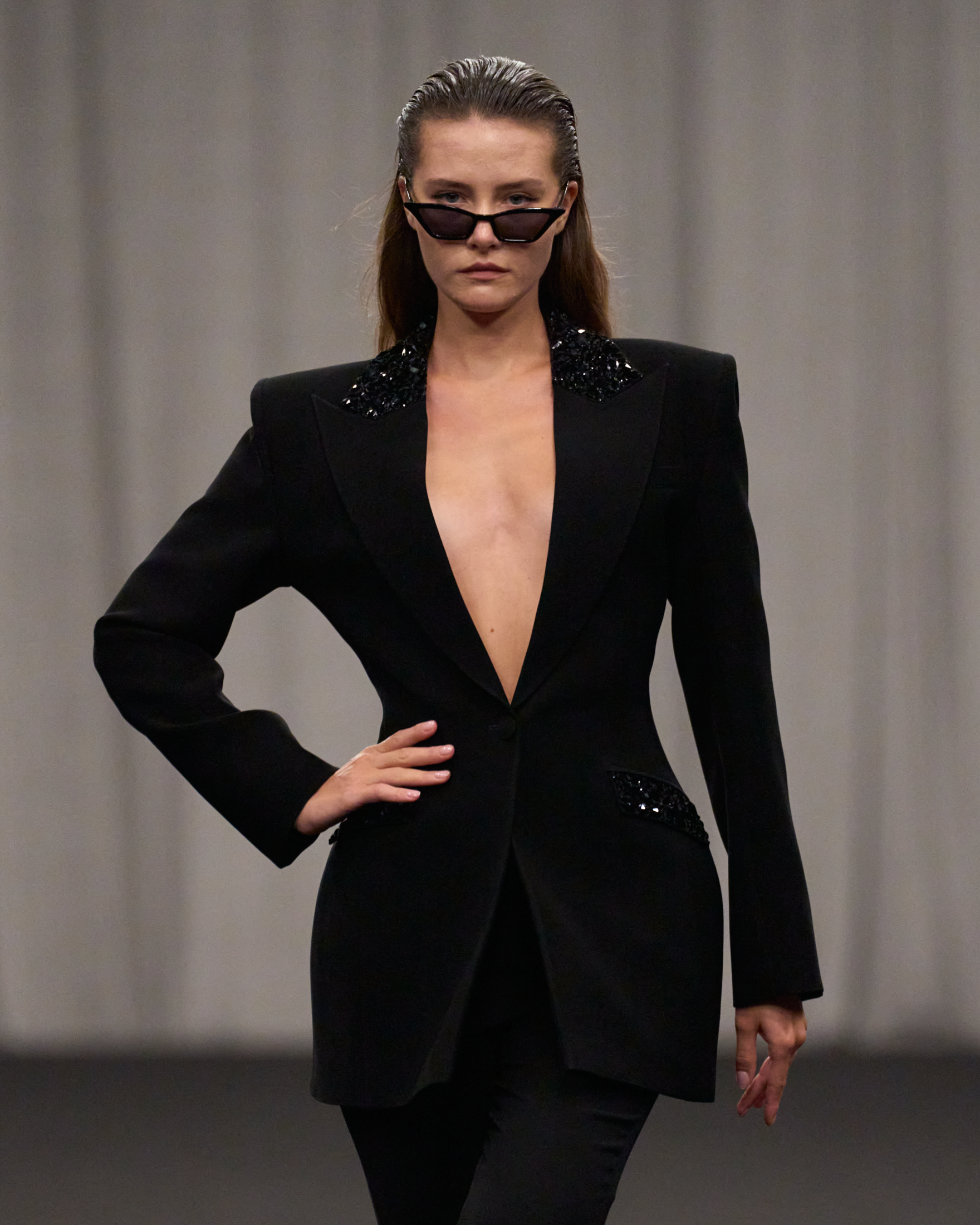 Polished Blazer and Wide-Leg Trousers Set