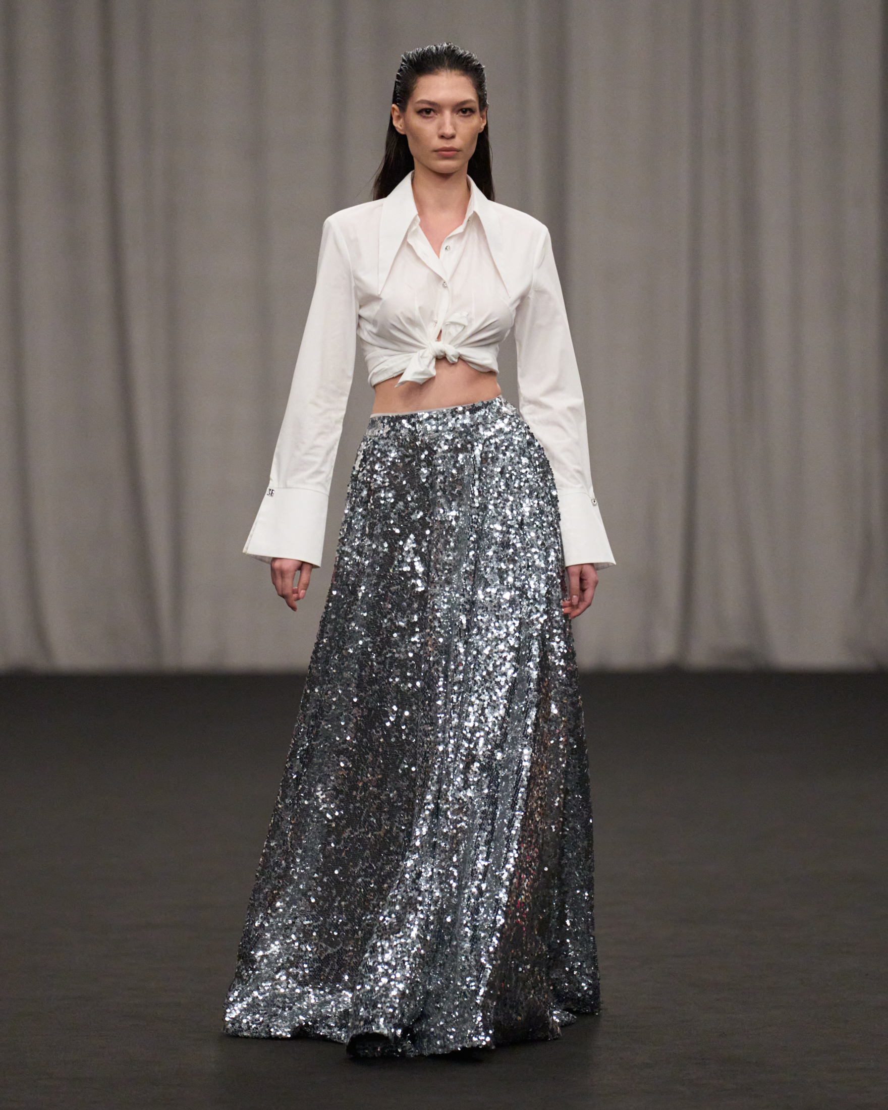 High-Waist Sequin Maxi Skirt