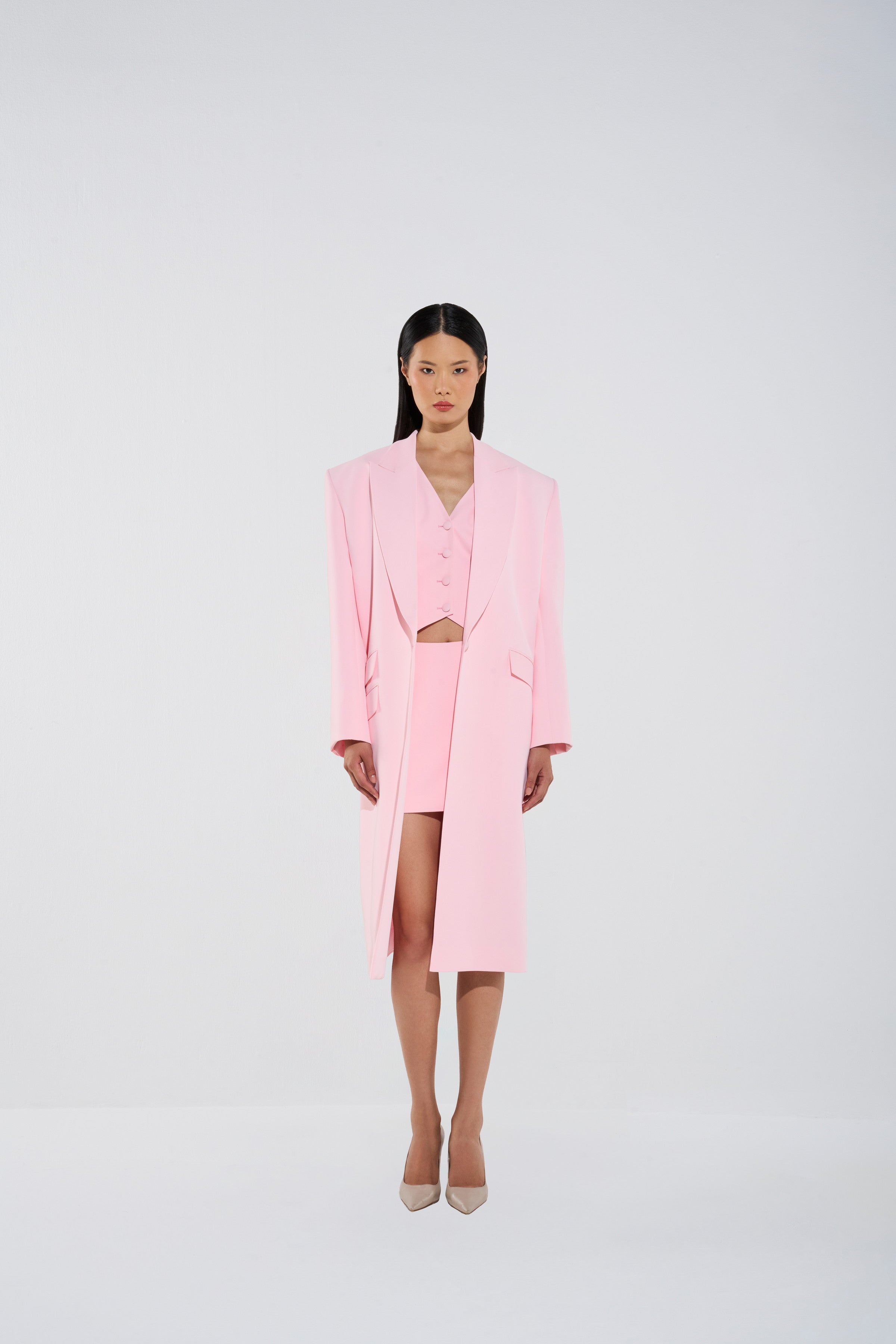 Single-Breasted Tailored Blazer Coat