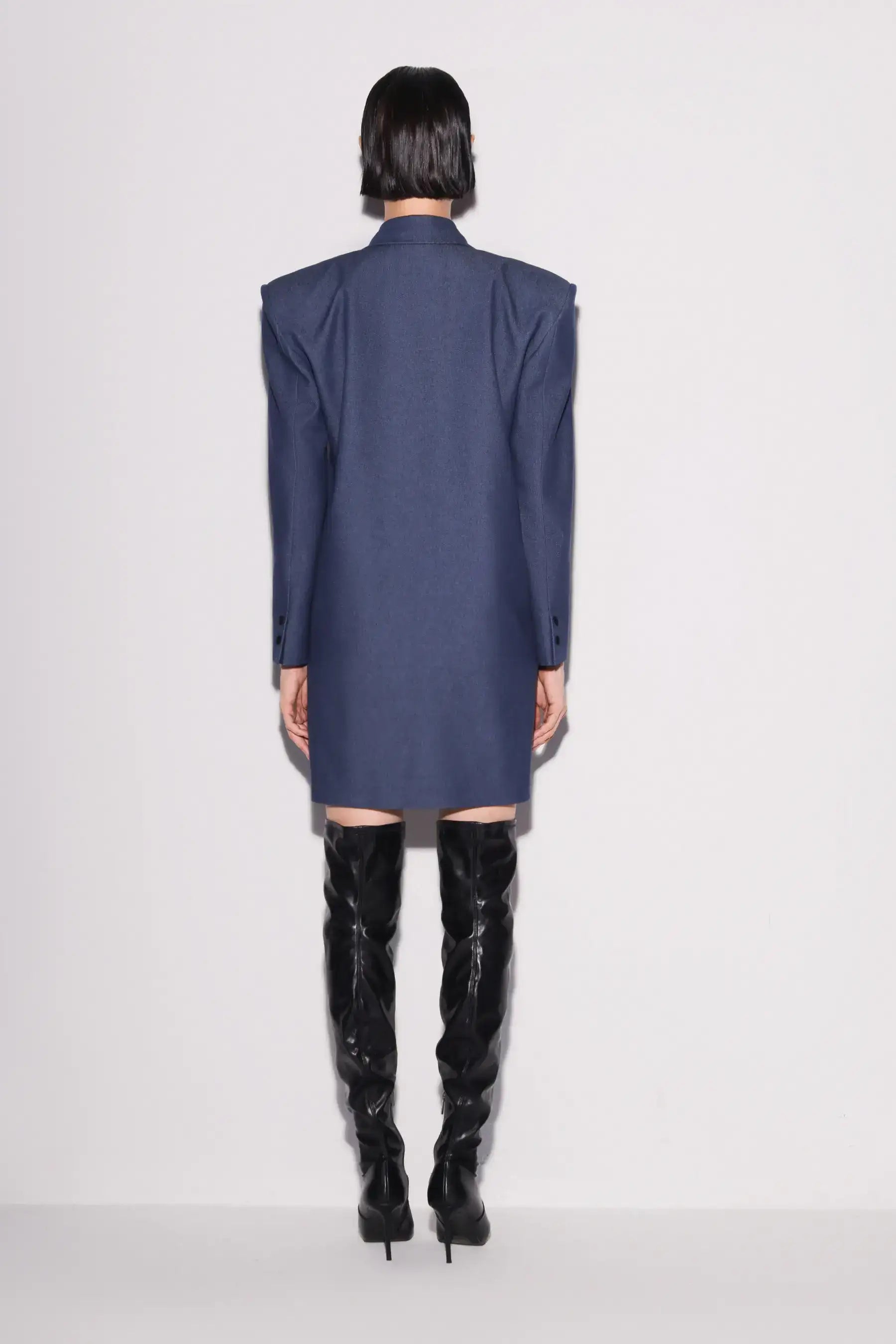 Modern Denim Oversized Blazer Dress