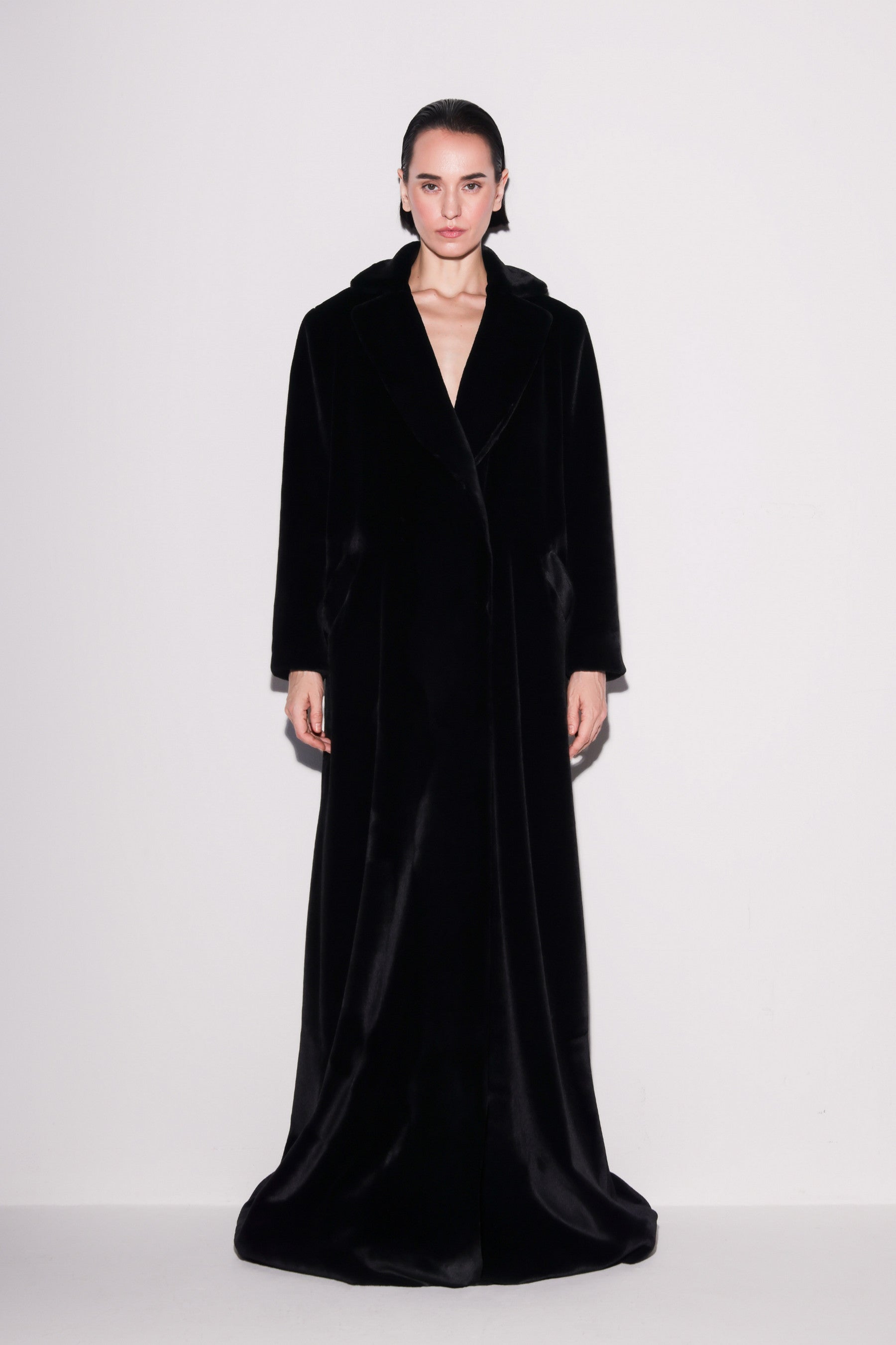 Luxurious Vegan Fur Maxi Coat