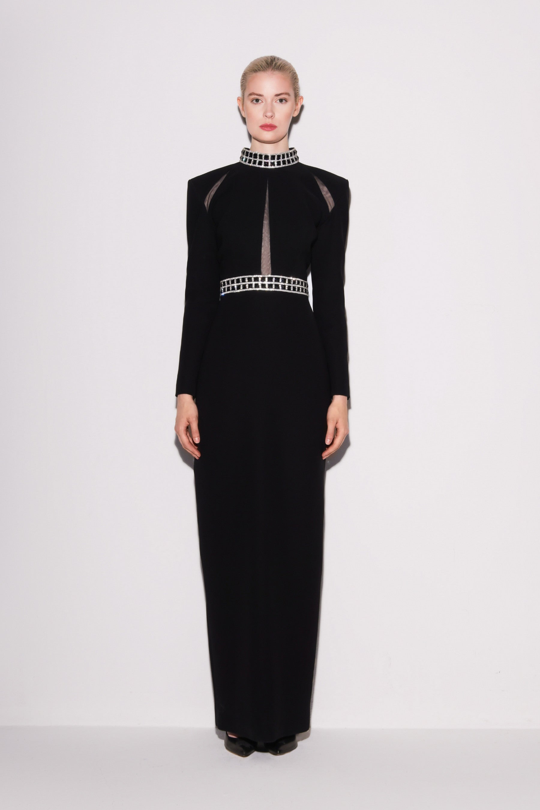 Elegant Crystal-Accent Gown