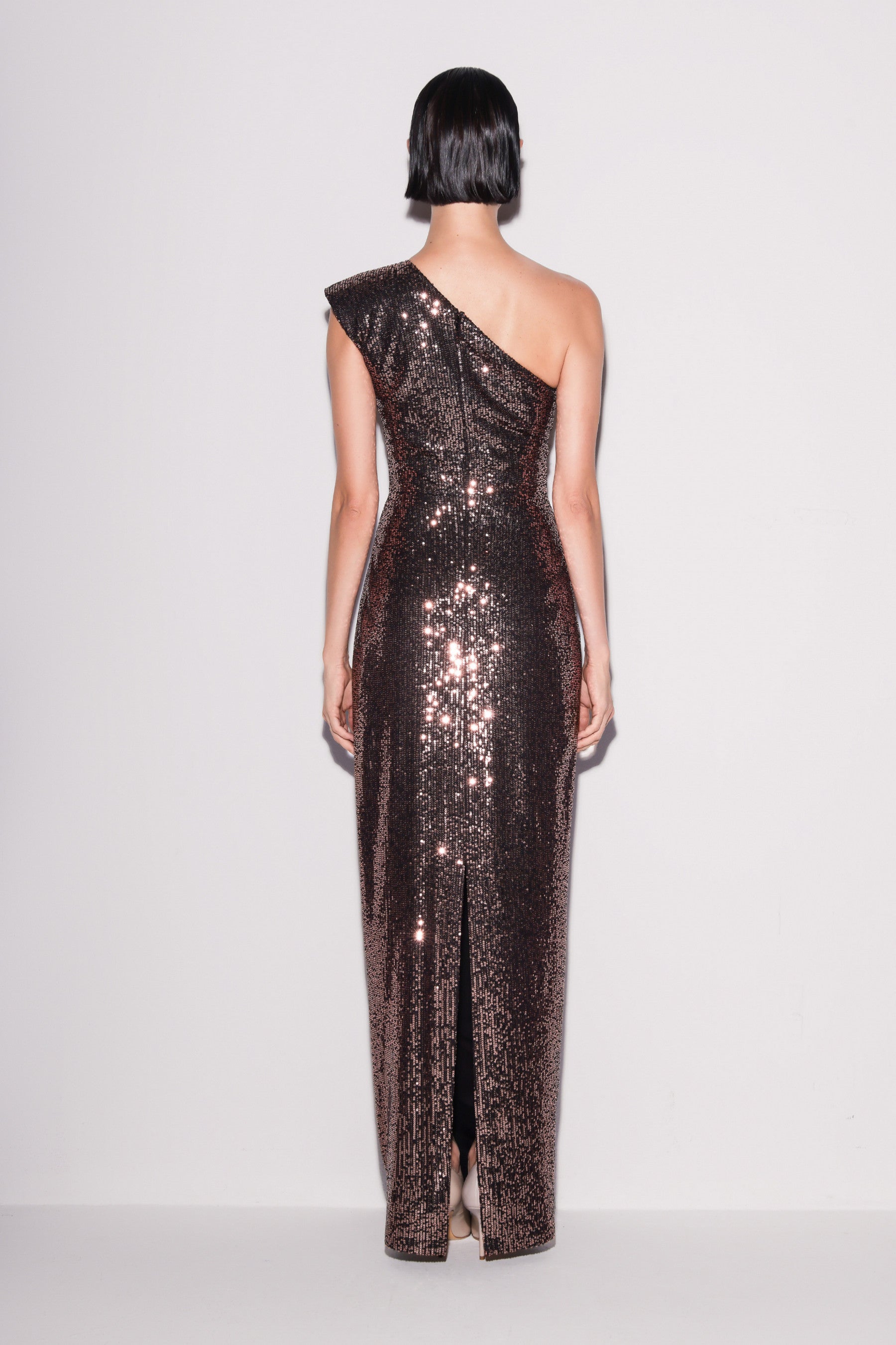 Asymmetric Sequin Gown