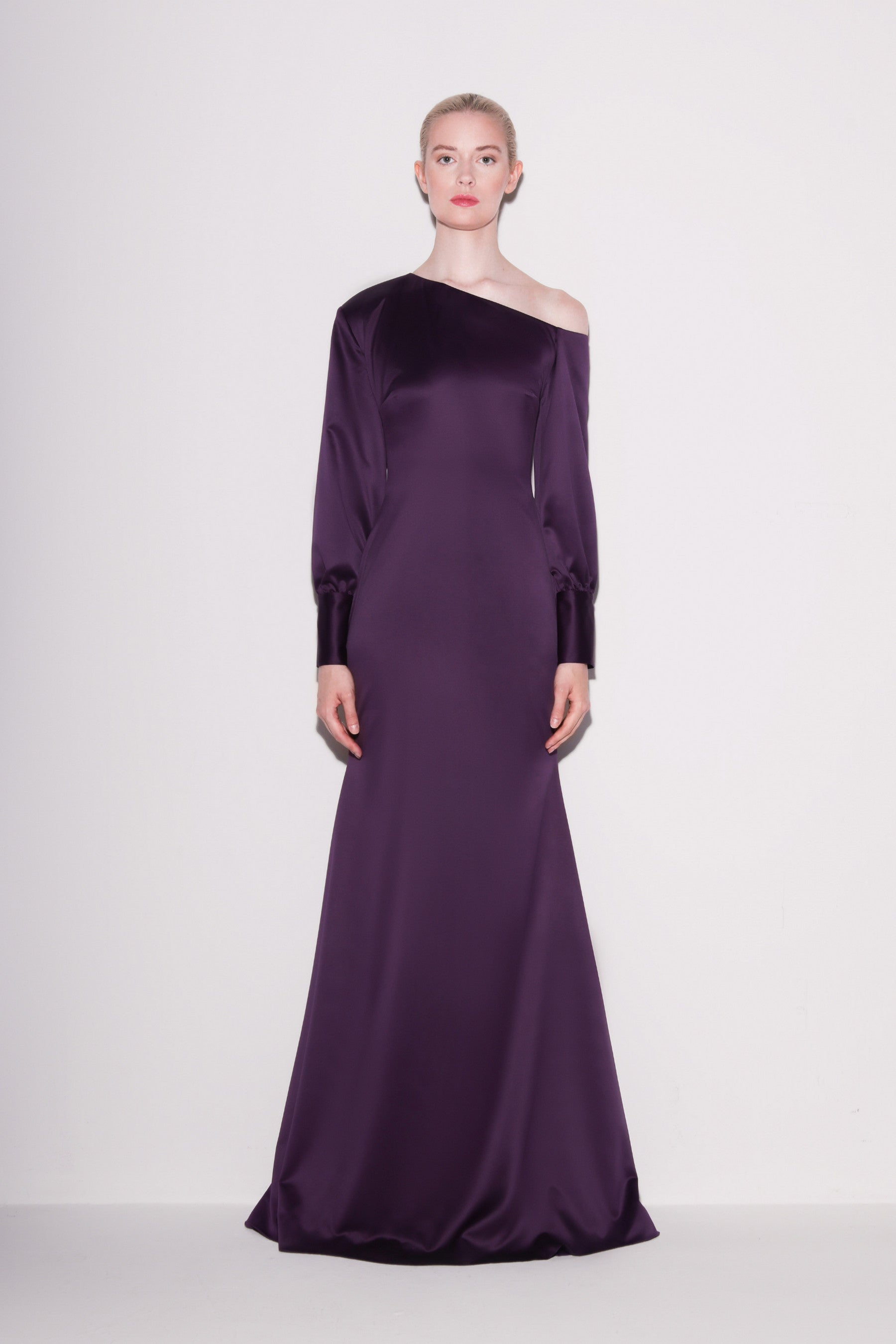 Asymmetric Satin Mermaid Gown