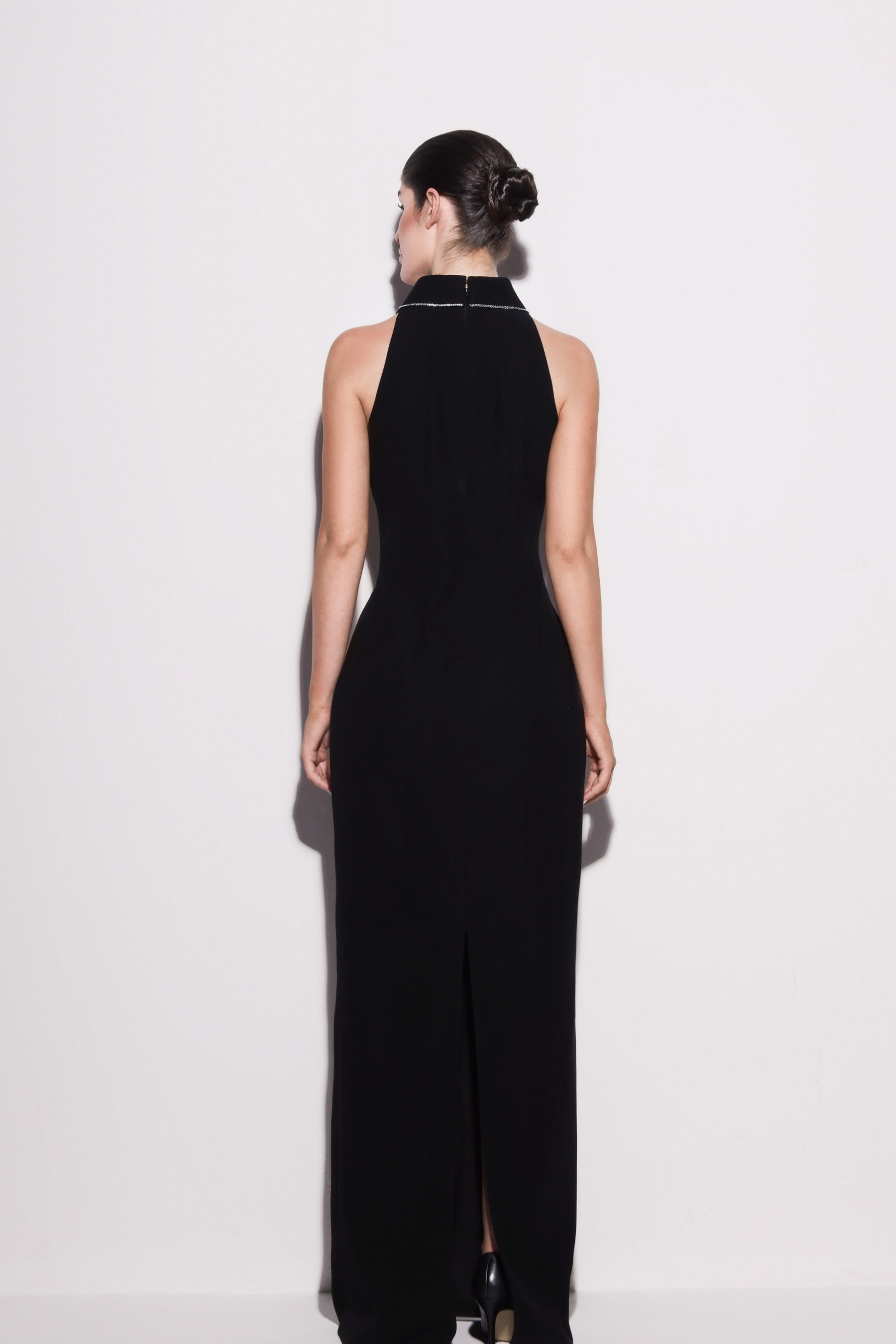 Crystal Collar Fitted Gown