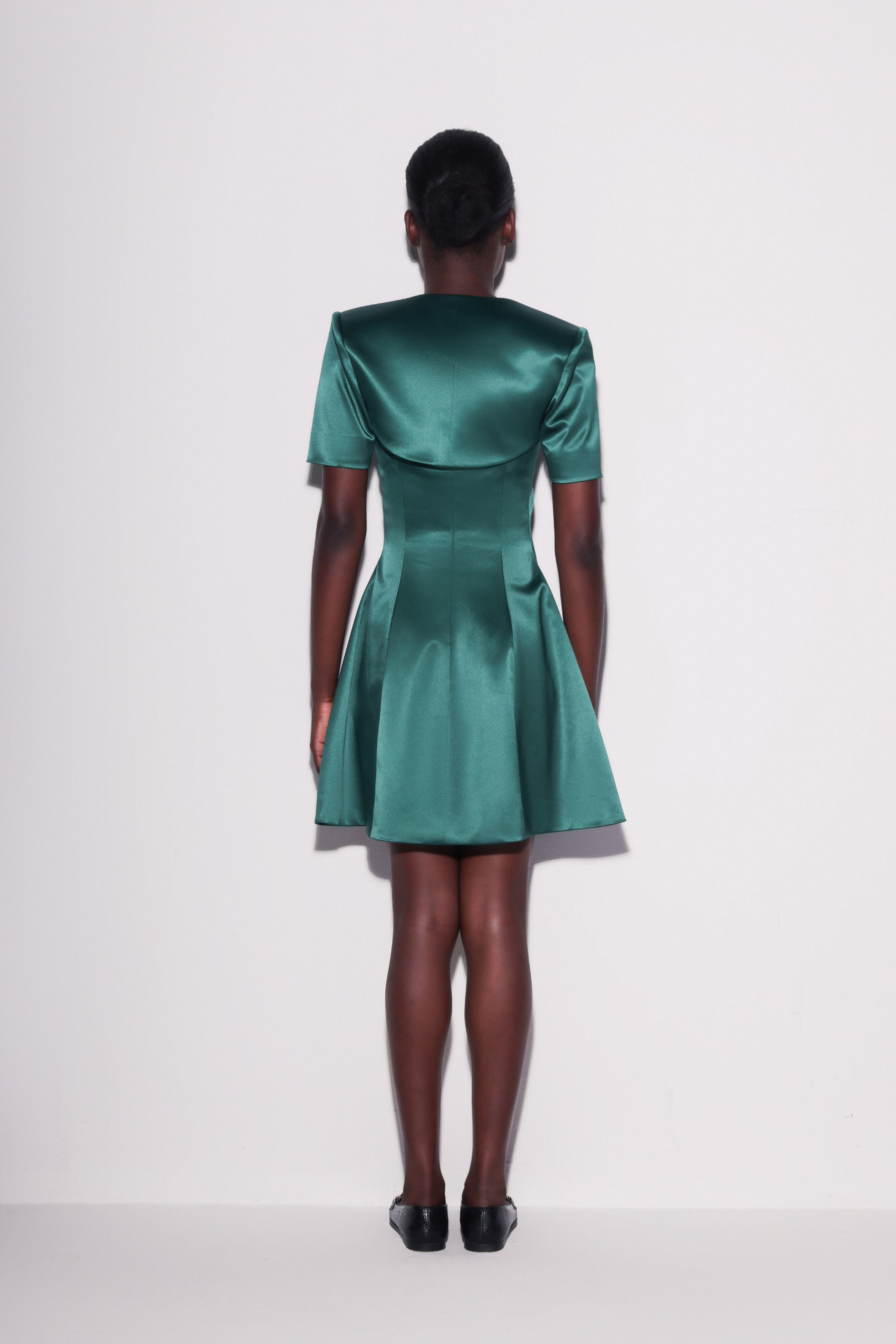 Glossy Taffeta Mini Dress