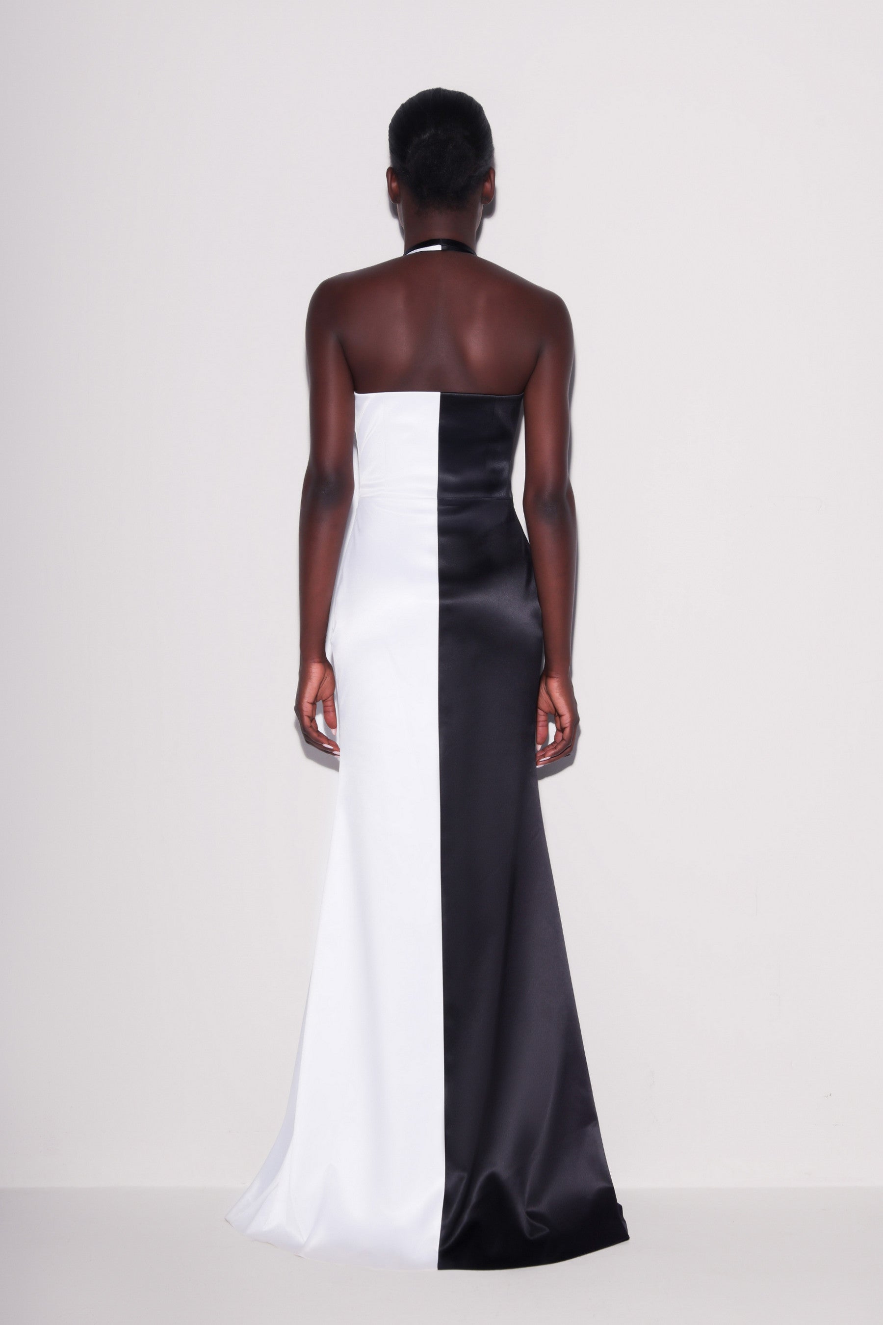 Sculptural Contrast Gown