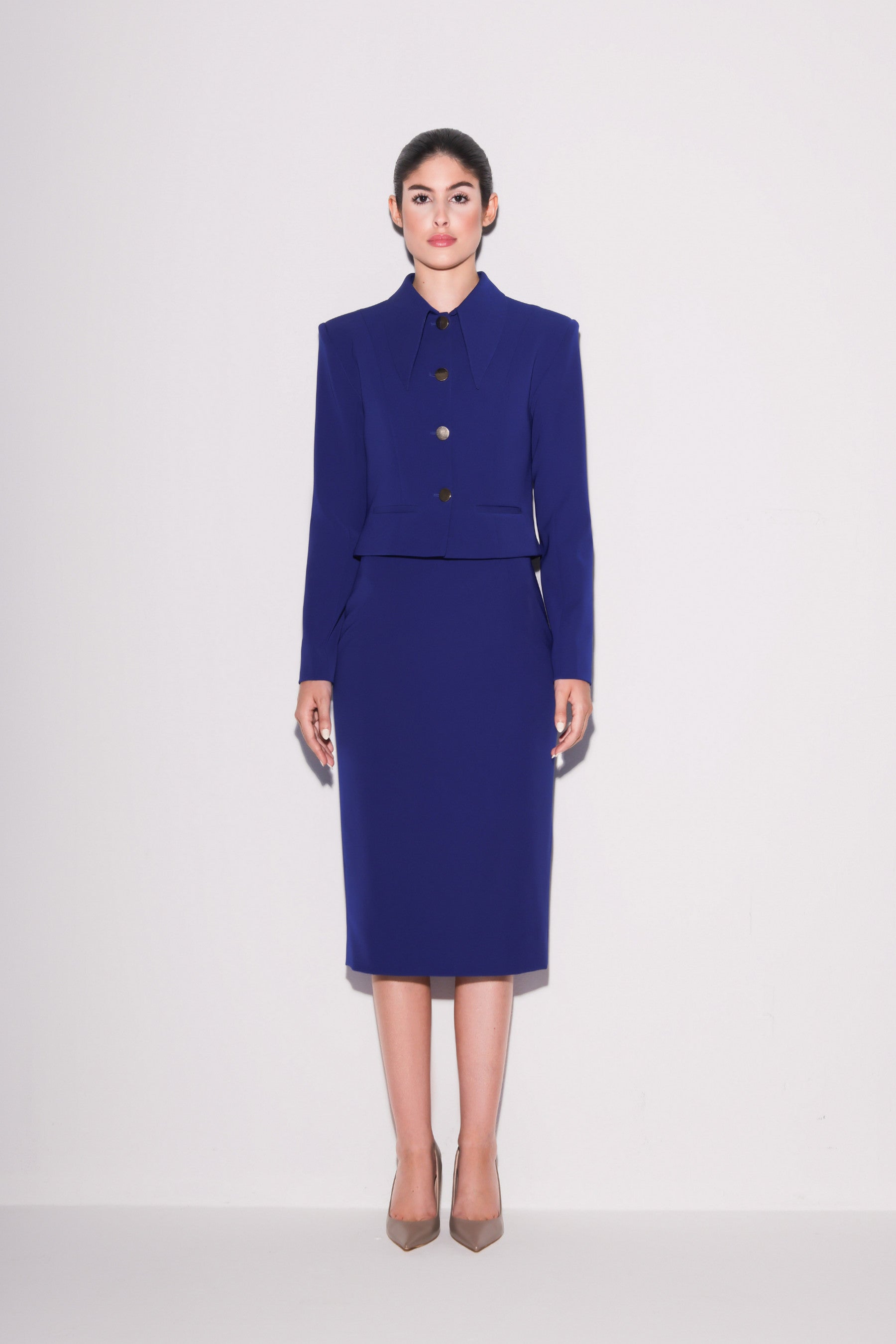 Polished Crepe Pencil Skirt