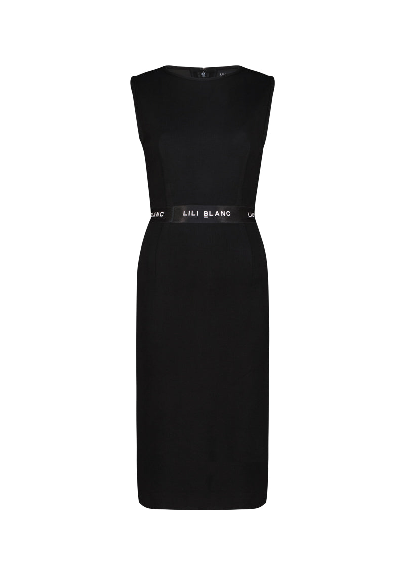 Knit Fabric with LB Logo Midi Dress
