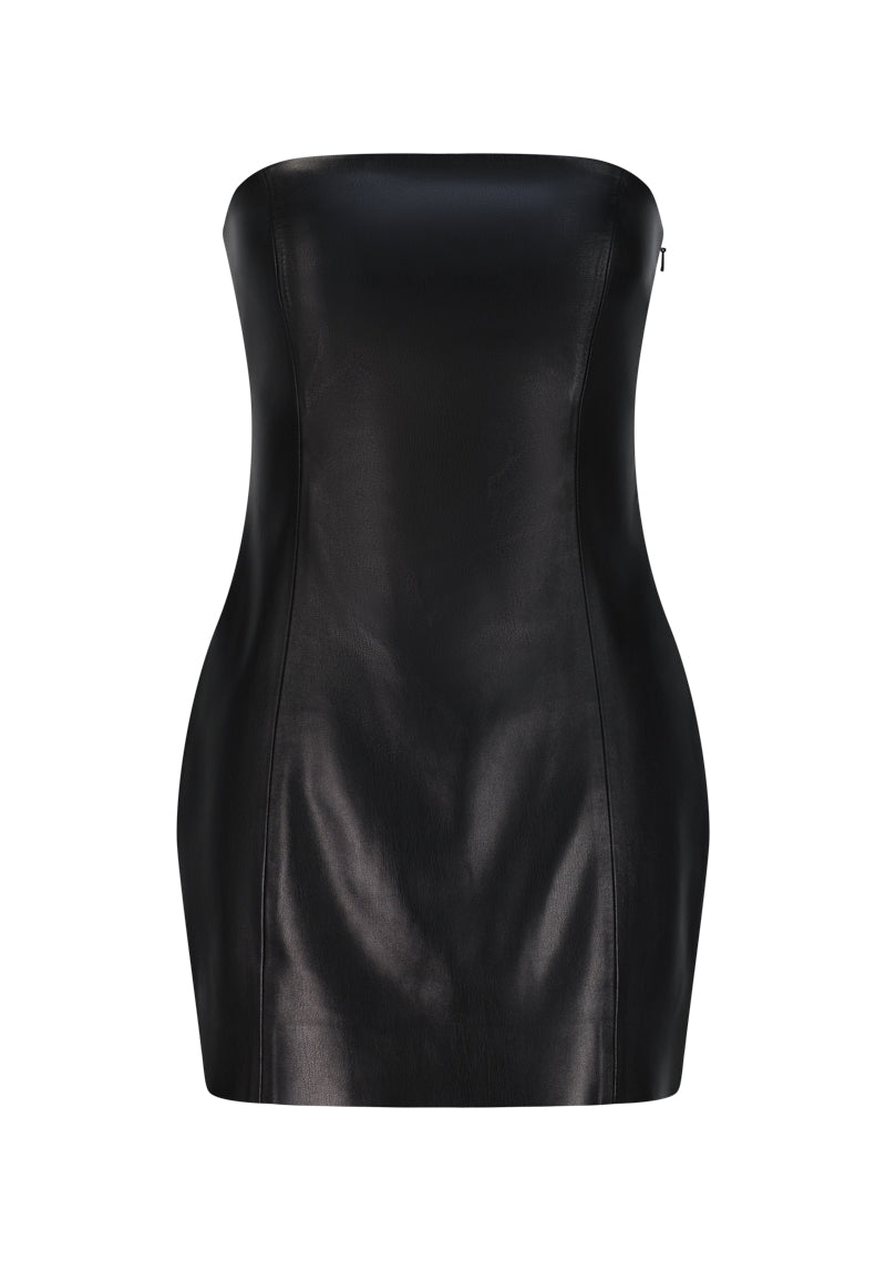 Vegan Leather Mini Dress with Lili Detailed Leather Jacket Set