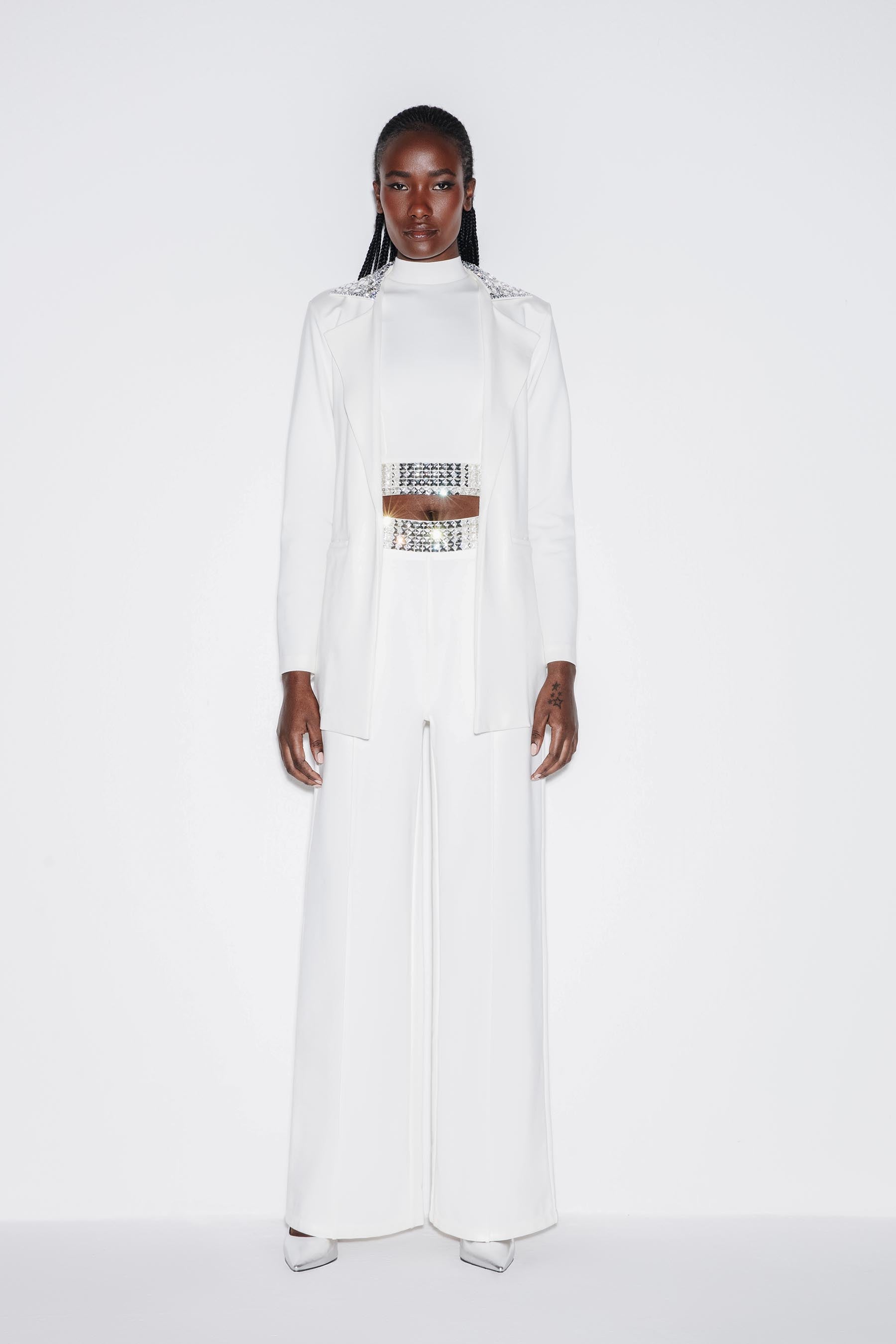 Glistening Signature Suit in White