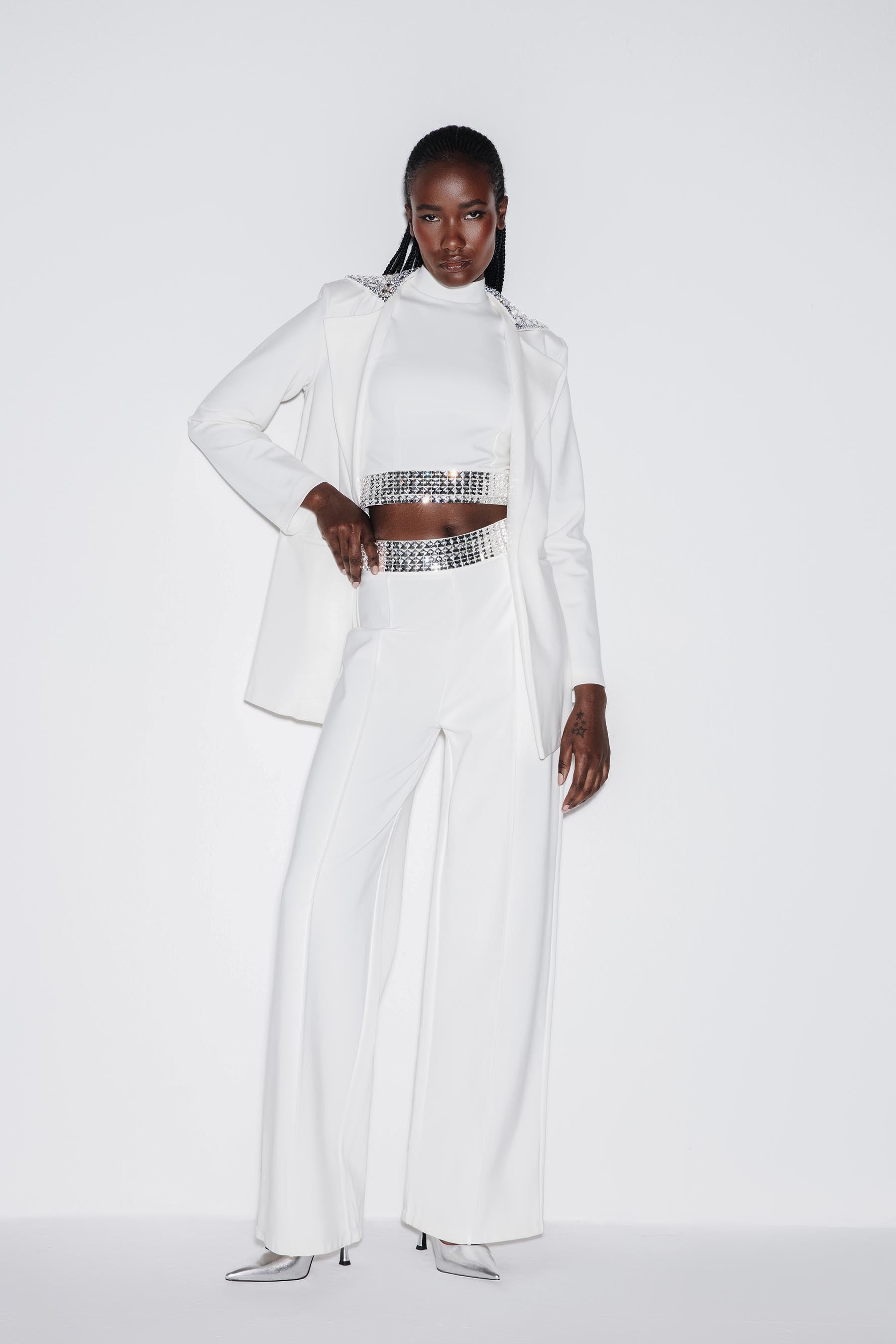 Glistening Signature Suit in White