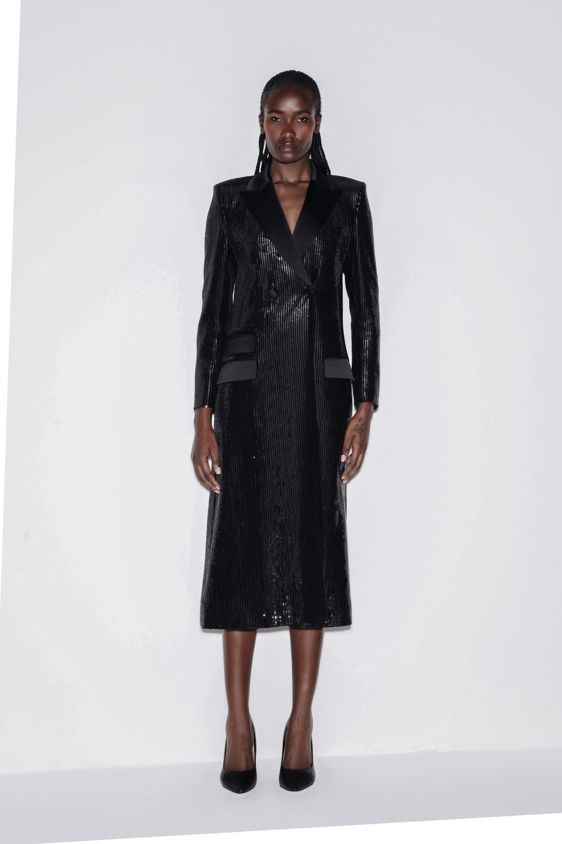 Satin Glam Coat Dress