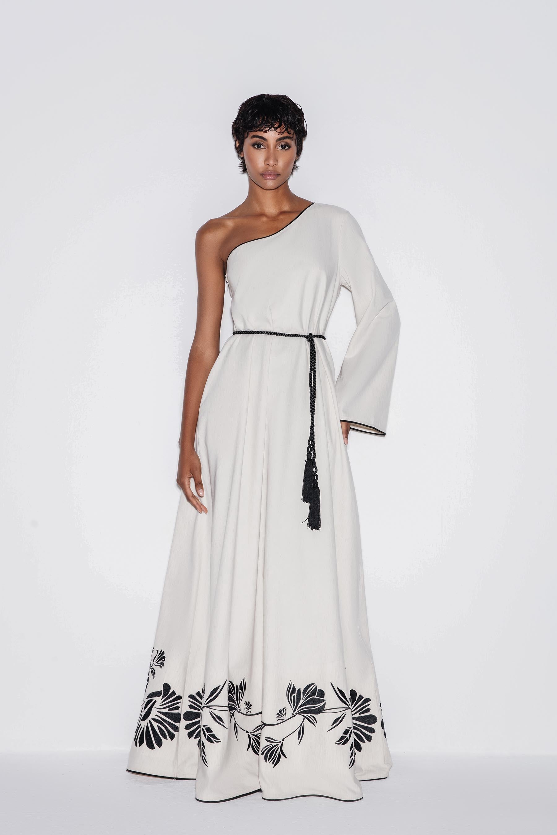 Embroidered Linen Maxi Dress