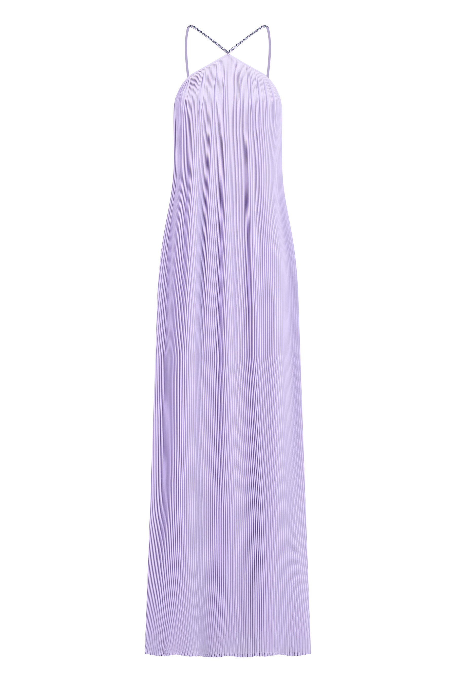 Lilac Crystal A Line Maxi Dress