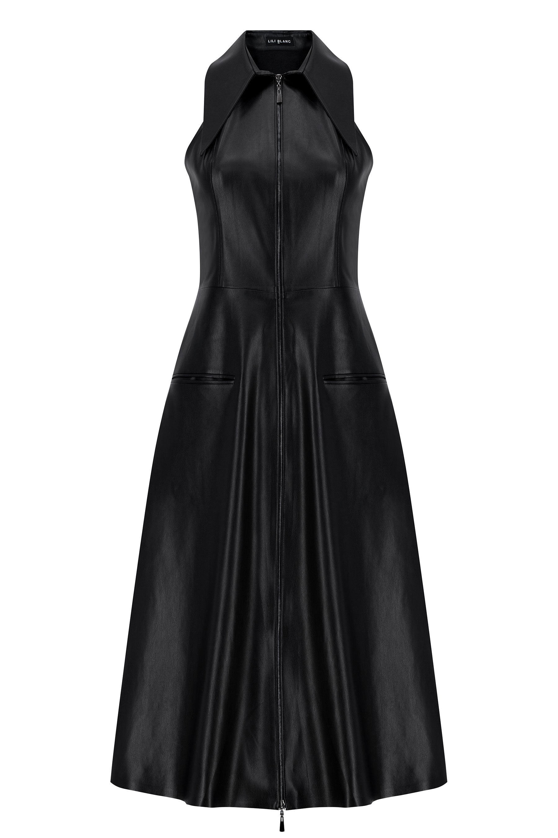 Vegan Leather Midi Dress