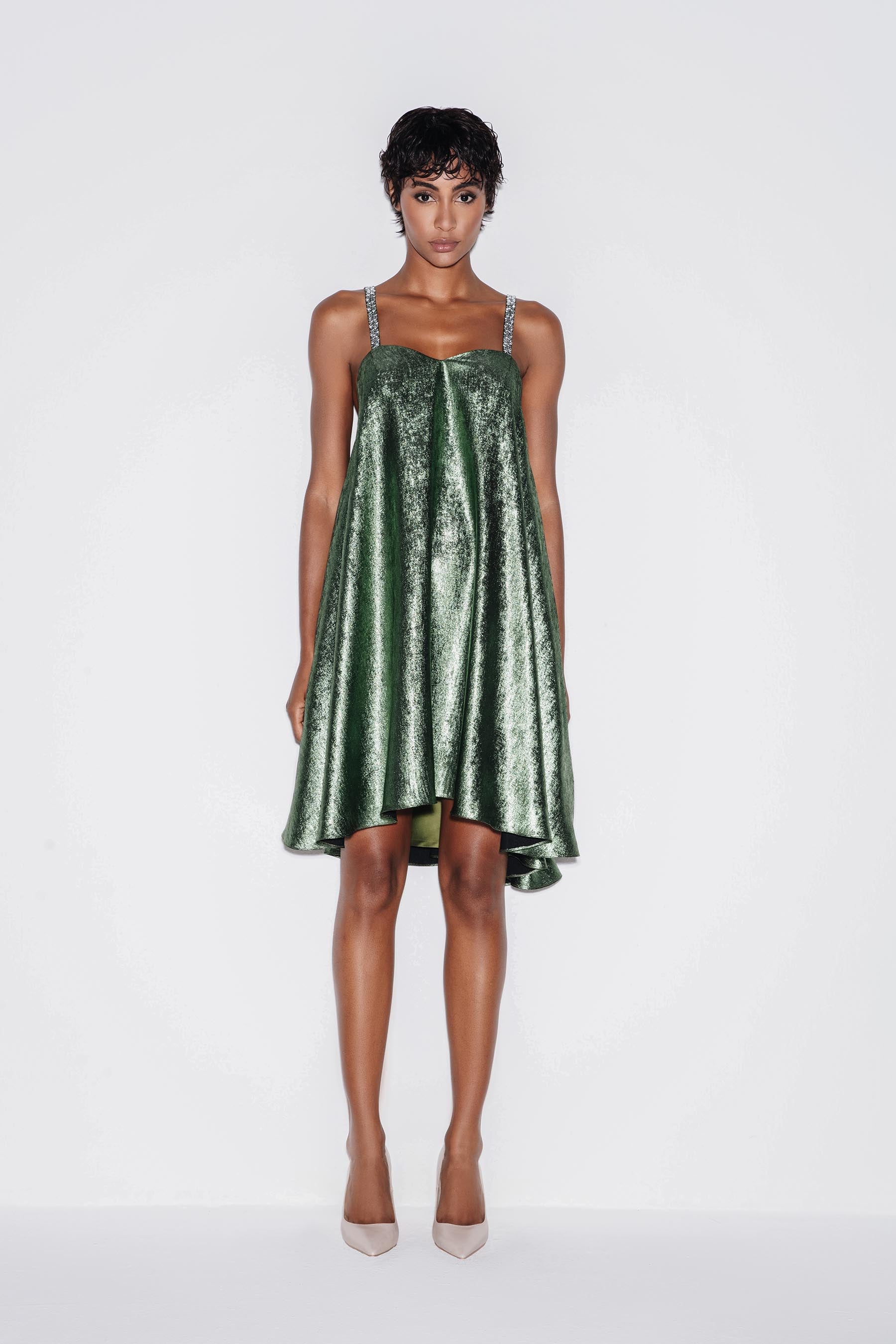 Metallic Luxe Mini Dress