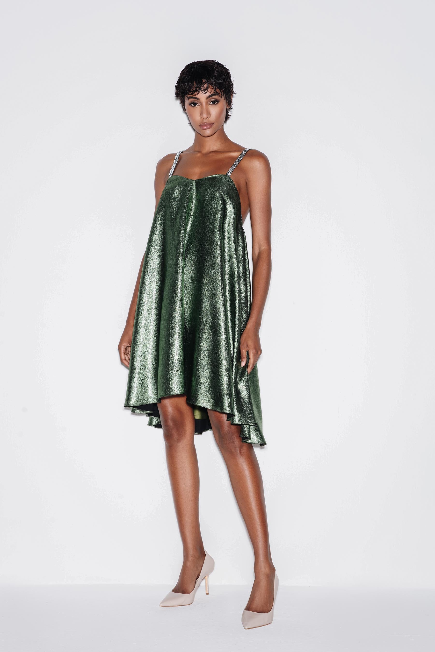 Metallic Luxe Mini Dress