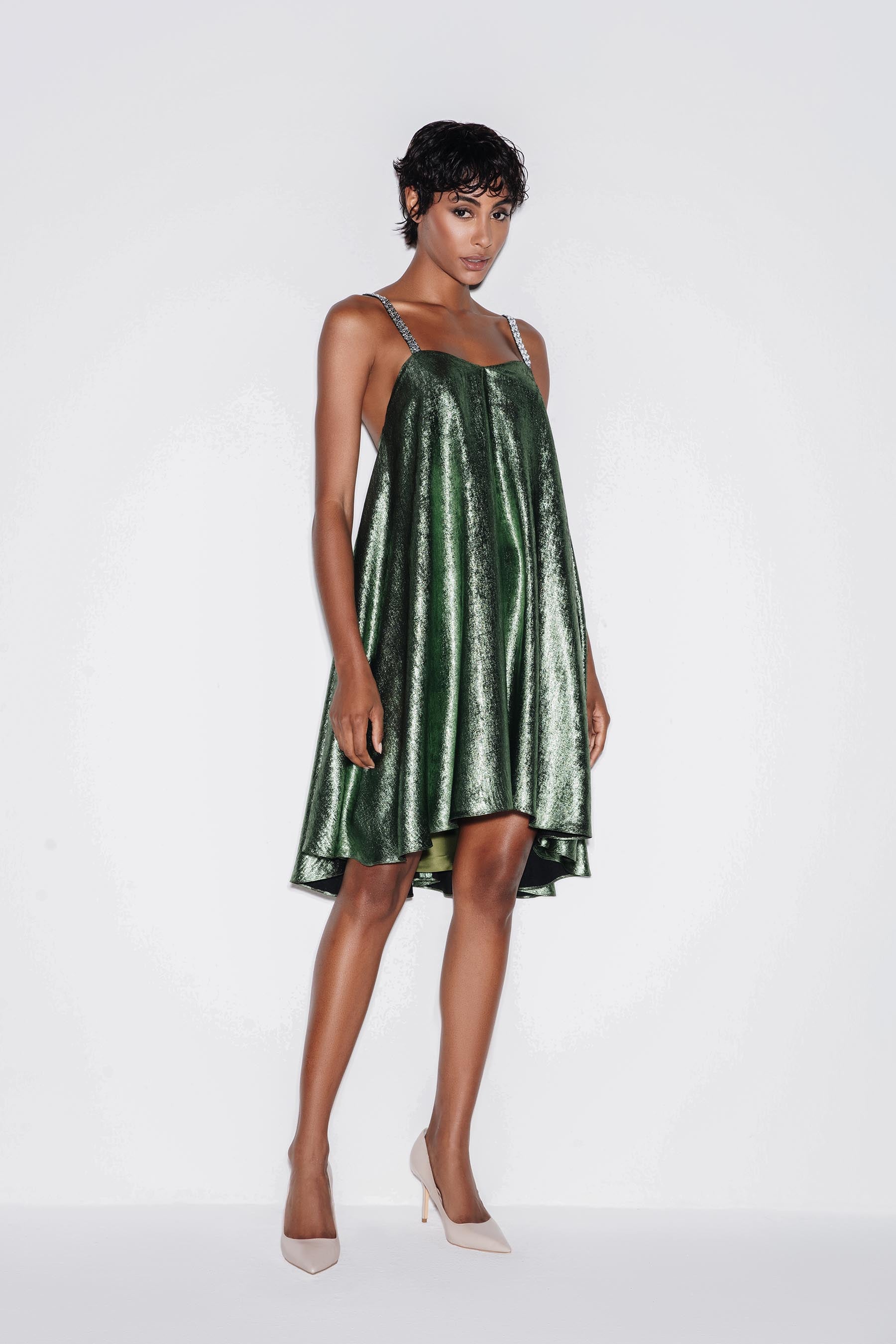 Metallic Luxe Mini Dress