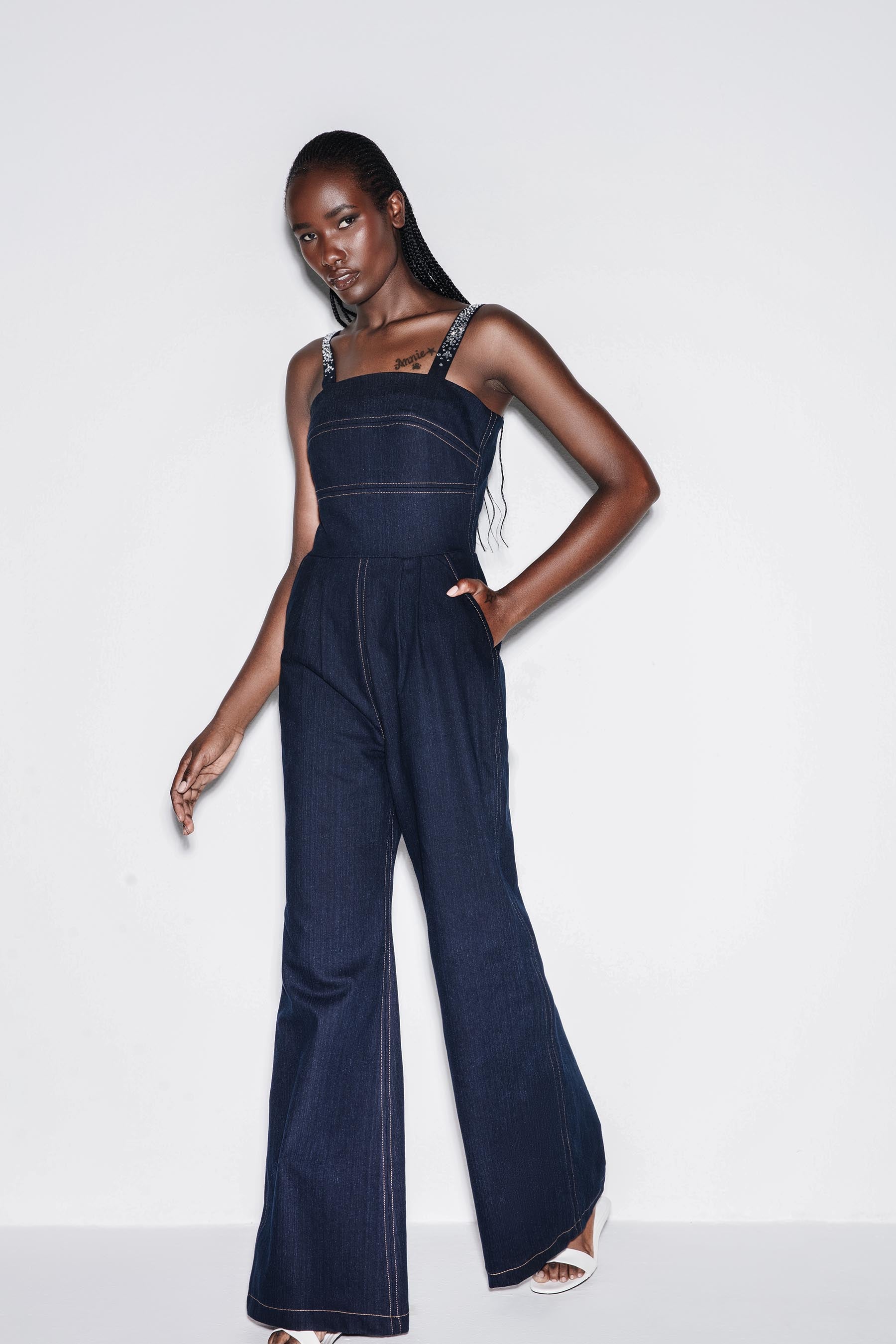 Crystal Denim Jumpsuit