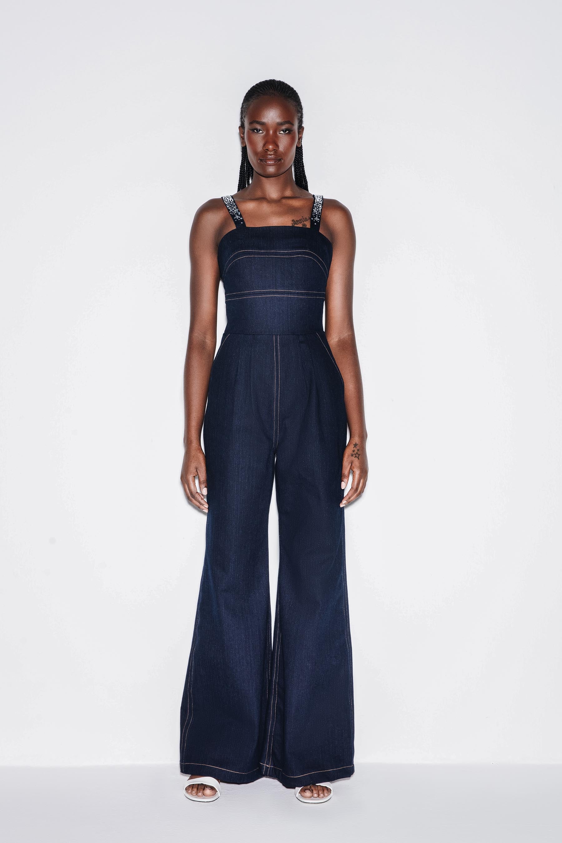 Crystal Denim Jumpsuit