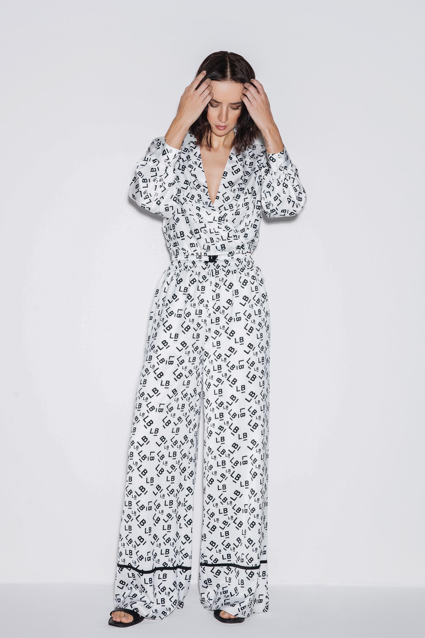 Lili Blanc Printed Satin Co-Ord