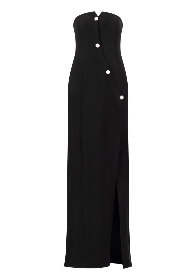 Crystal Button Detailed Bustier Dress