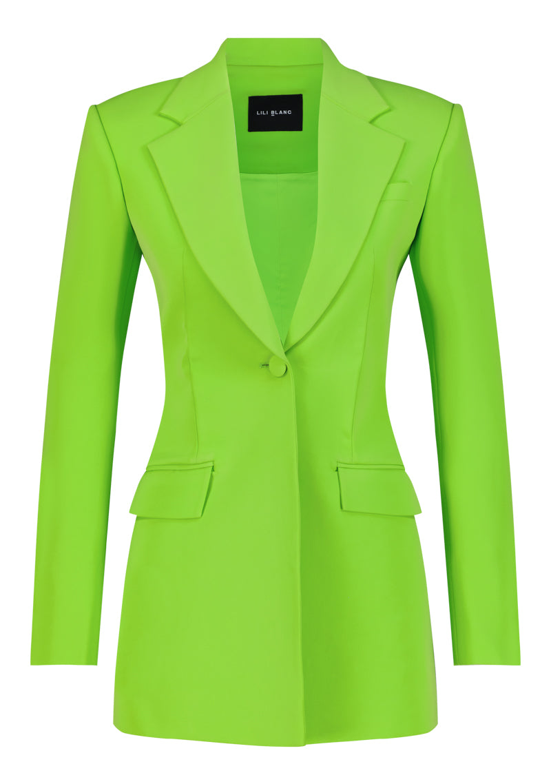 Wide Leg Neon Green Suit