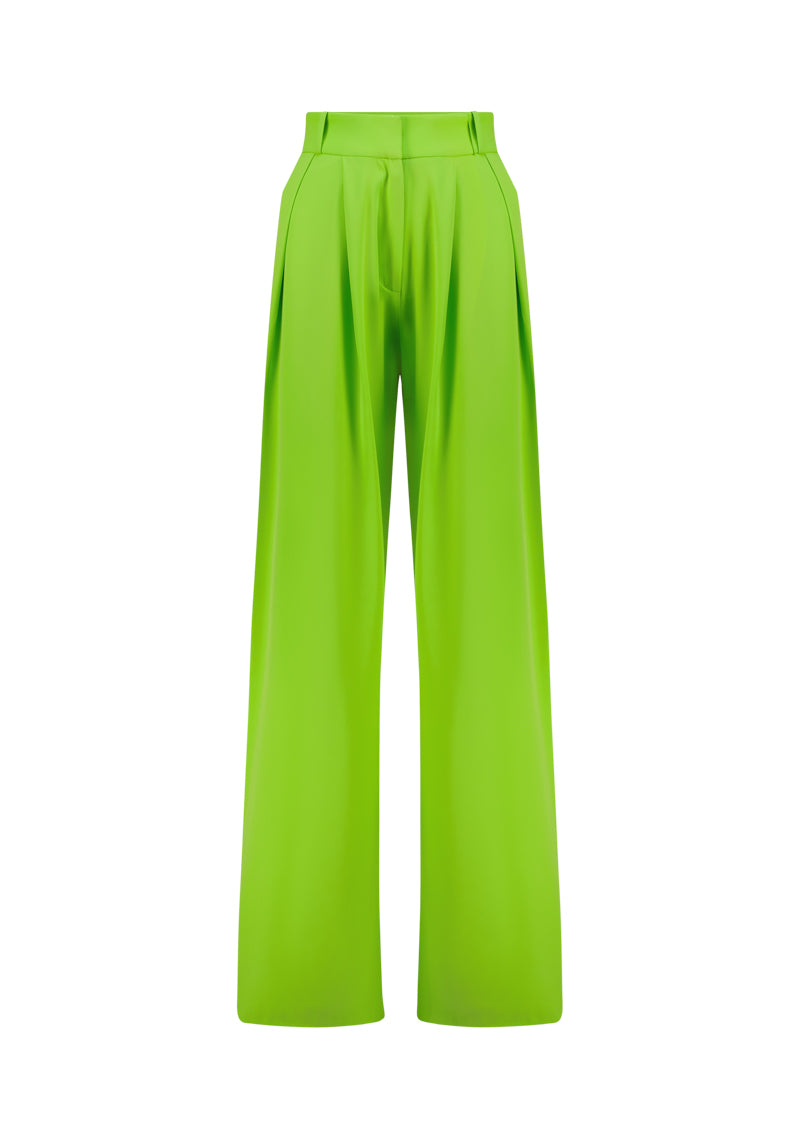 Wide Leg Neon Green Suit