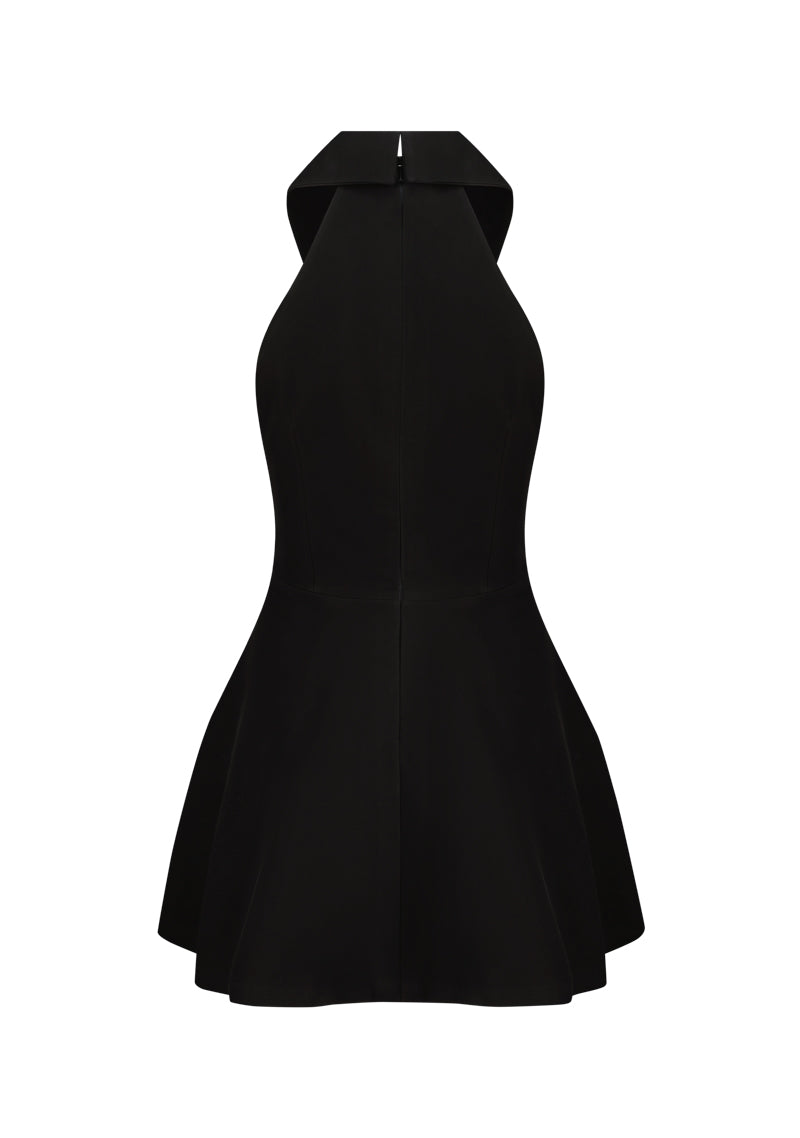 Lili Blanc's Iconic Collar and Crystal Buttons Mini Dress