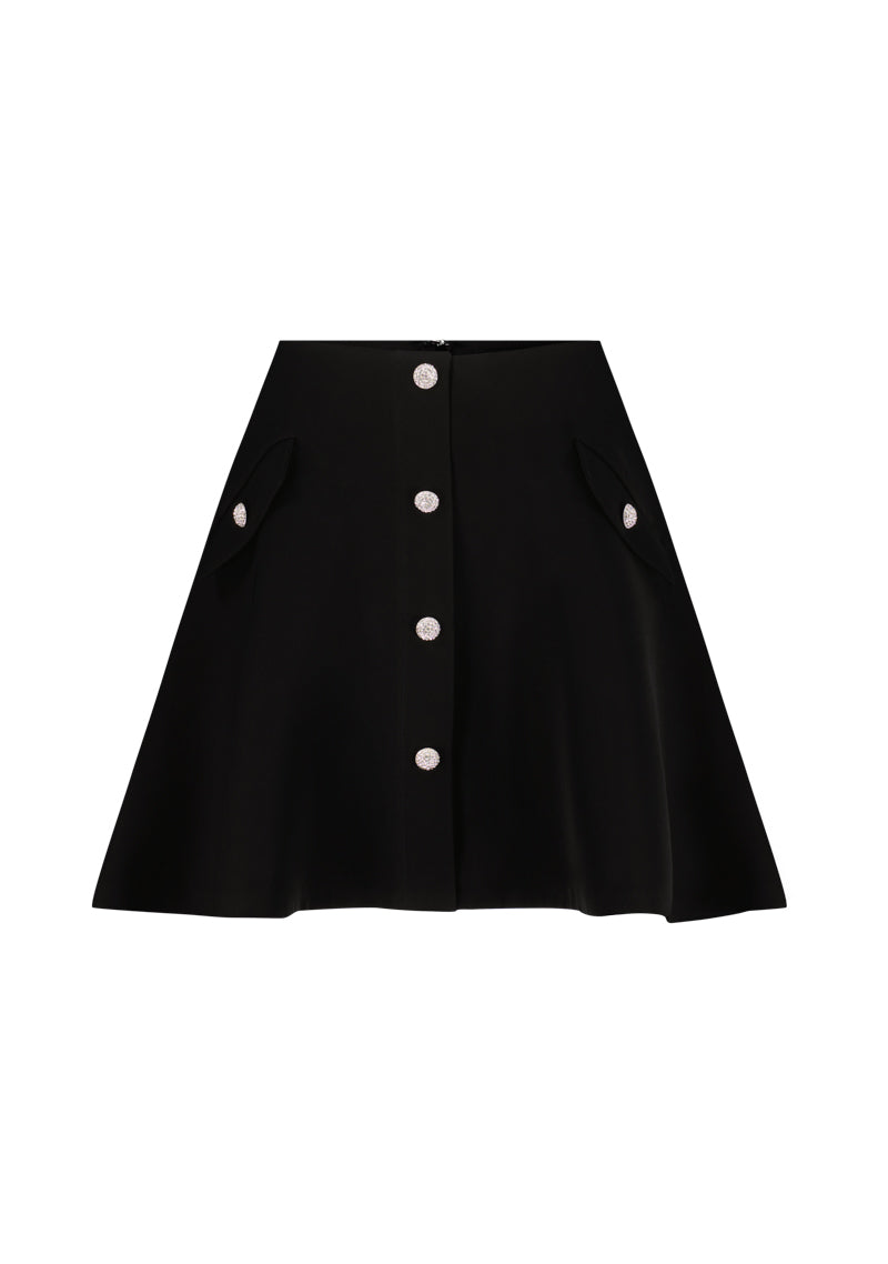 Mini Skirt with Crystal Buttons Co-ord