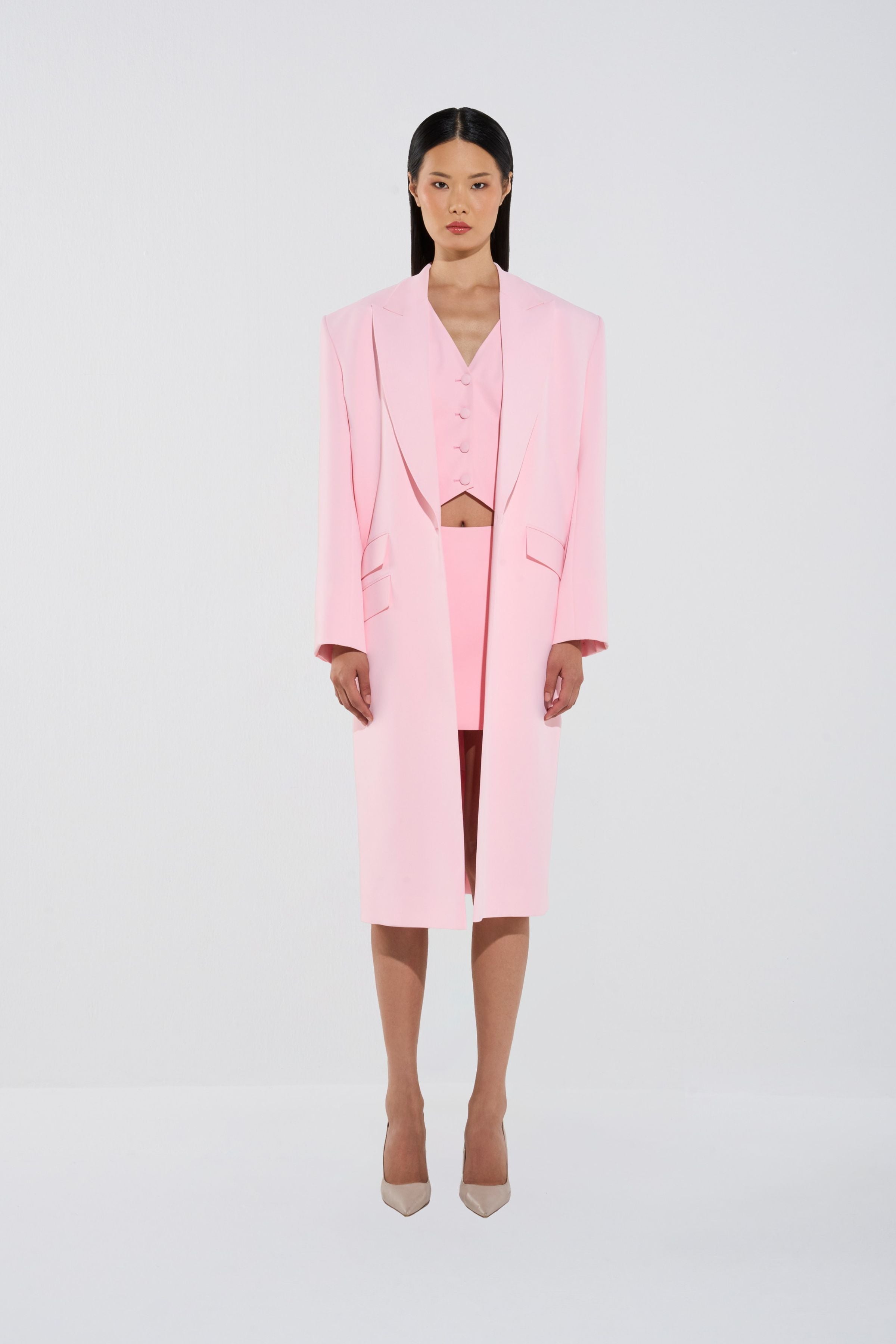 Single-Breasted Tailored Blazer Coat