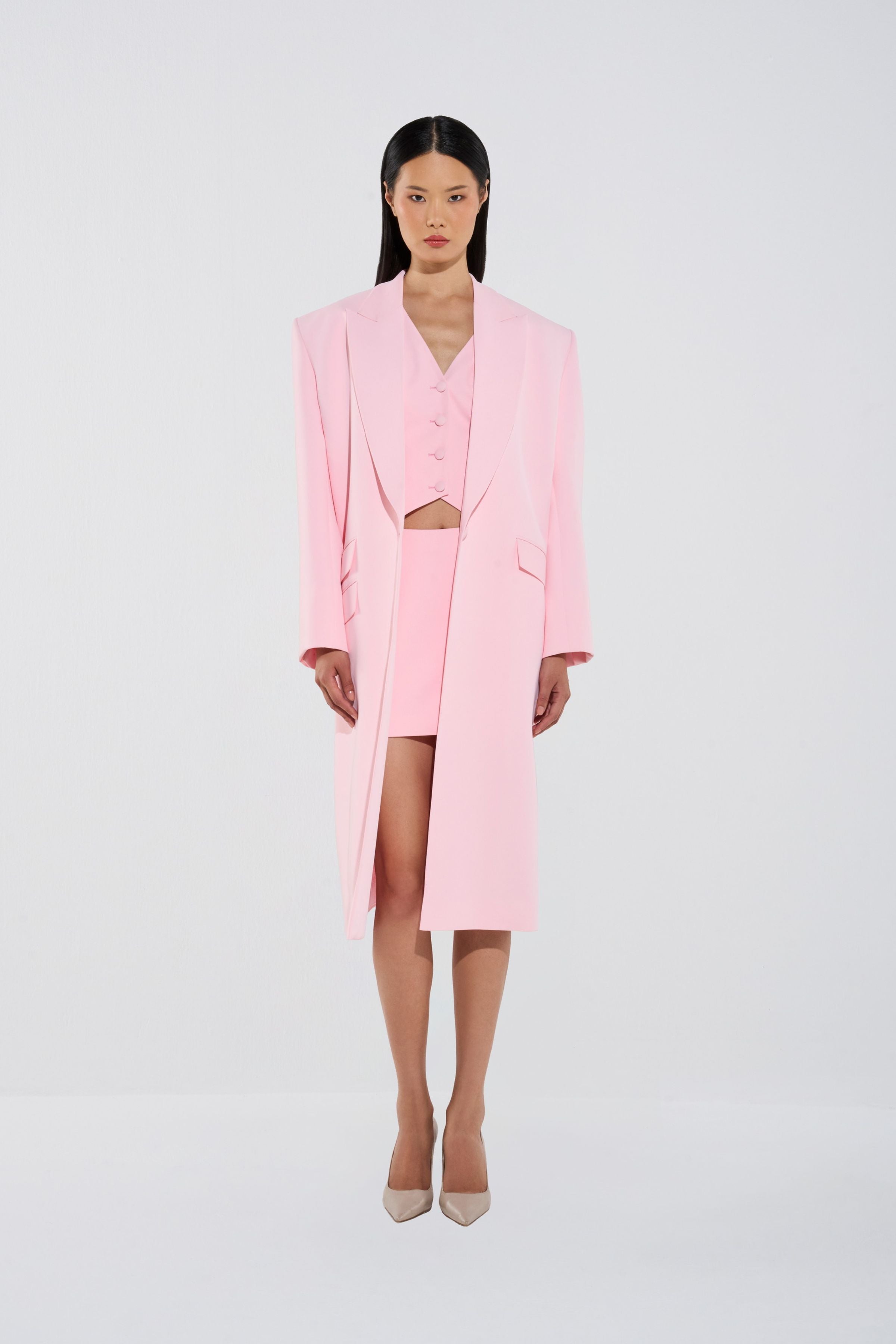 Single-Breasted Tailored Blazer Coat