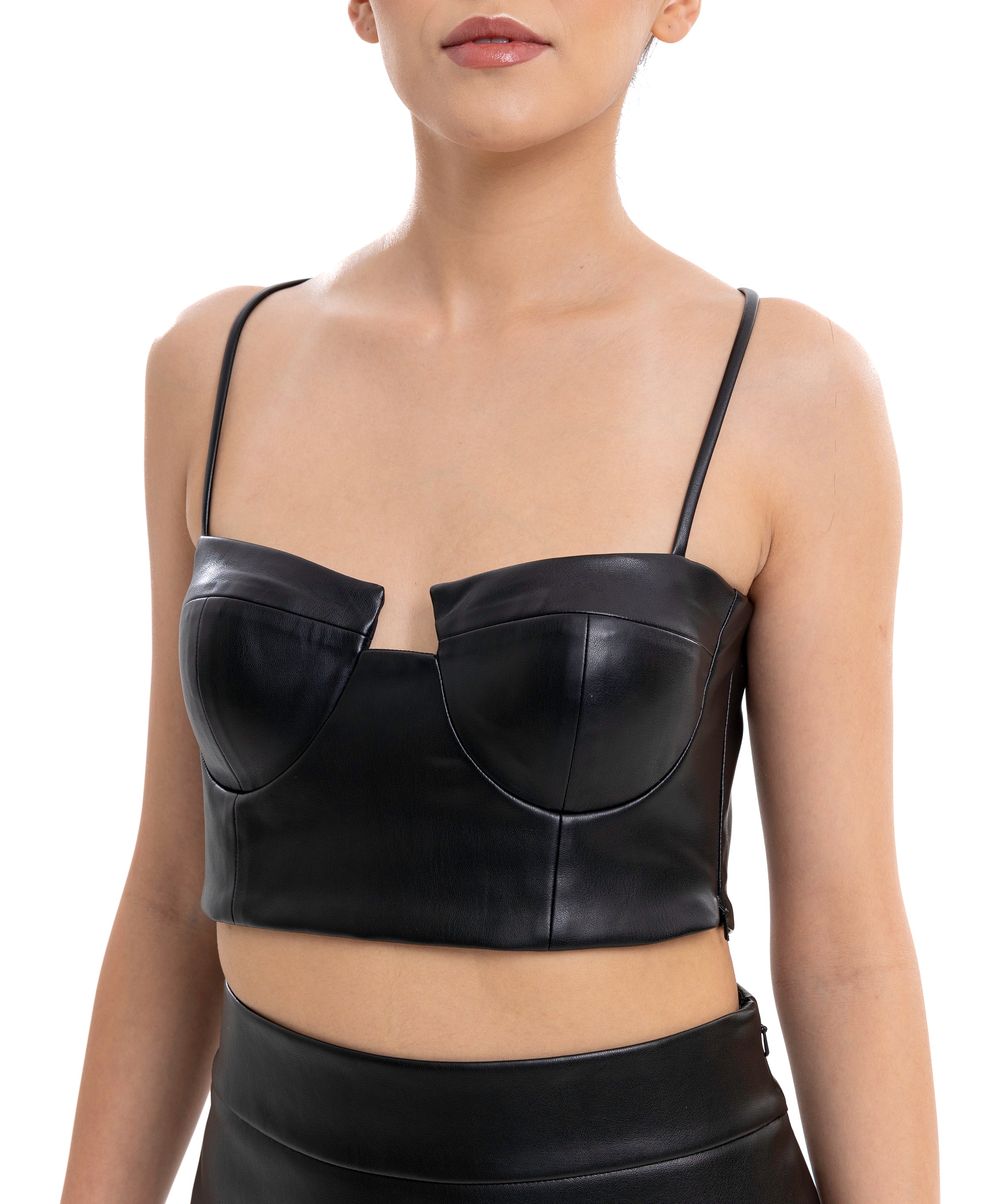 Lili Blanc's Edgy Vegan Leather Skirt Co-Ord