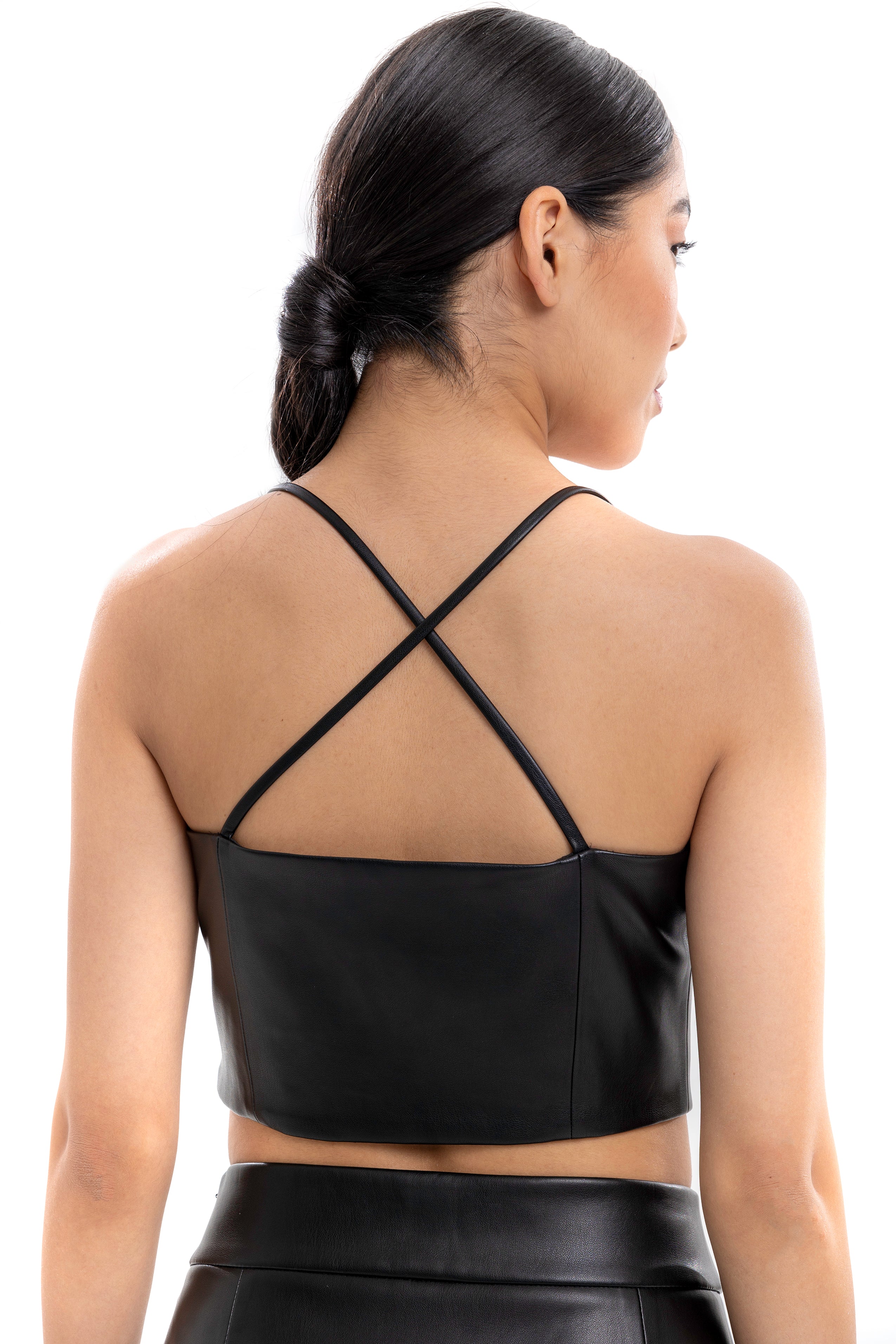 Lili Blanc's Edgy Vegan Leather Skirt Co-Ord