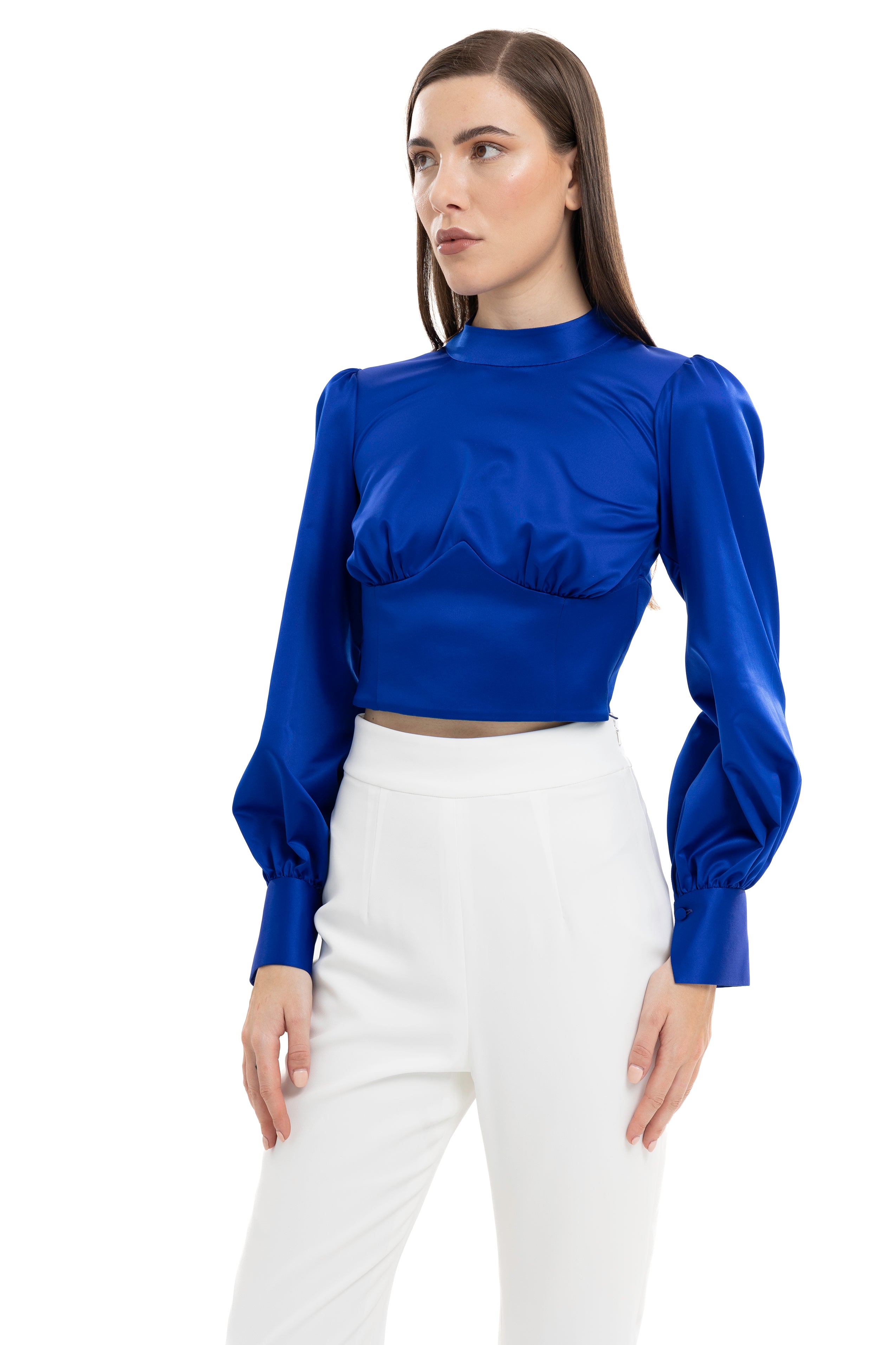 Lili Blanc's Modern Satin Shirt