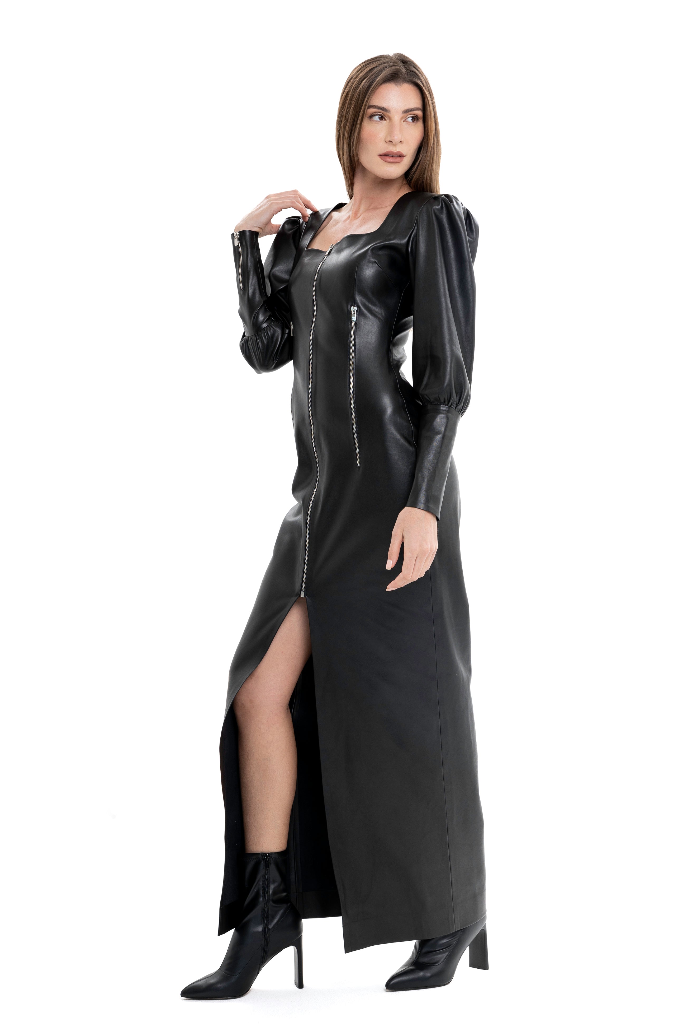 The Dramatic Vegan Leather Dress by Lili Blanc