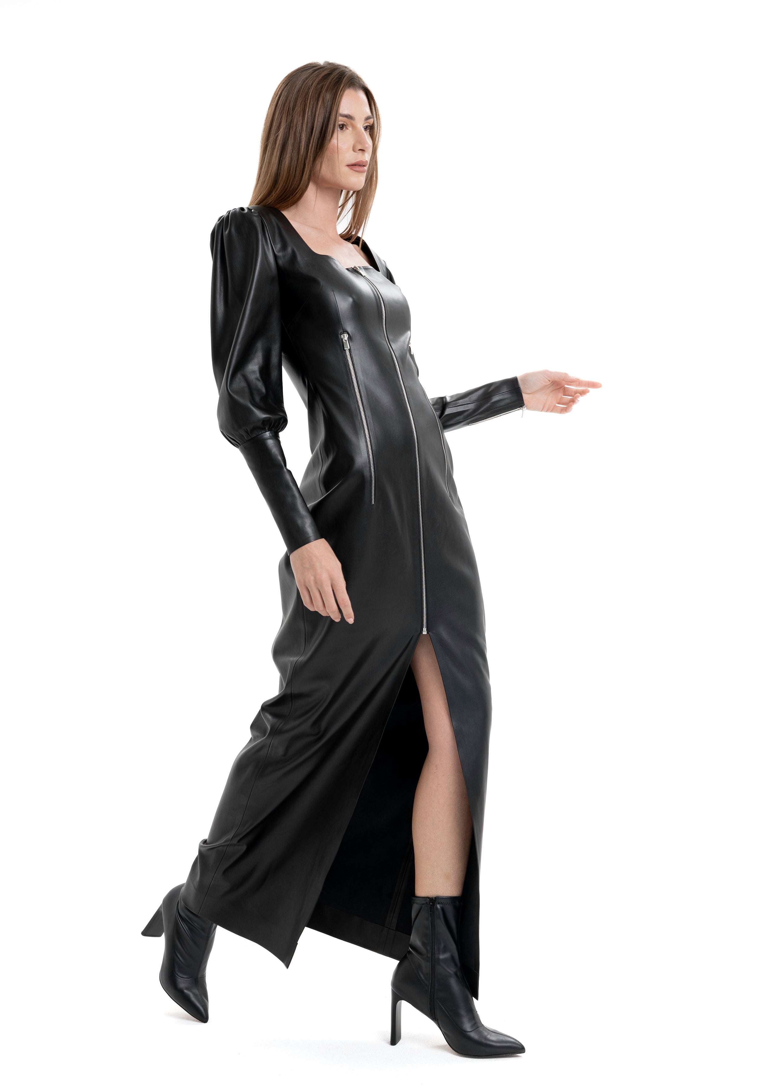 The Dramatic Vegan Leather Dress by Lili Blanc