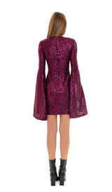 The Flared Sleeve Sequin Dress By Lili Blanc