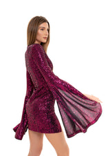 The Flared Sleeve Sequin Dress By Lili Blanc