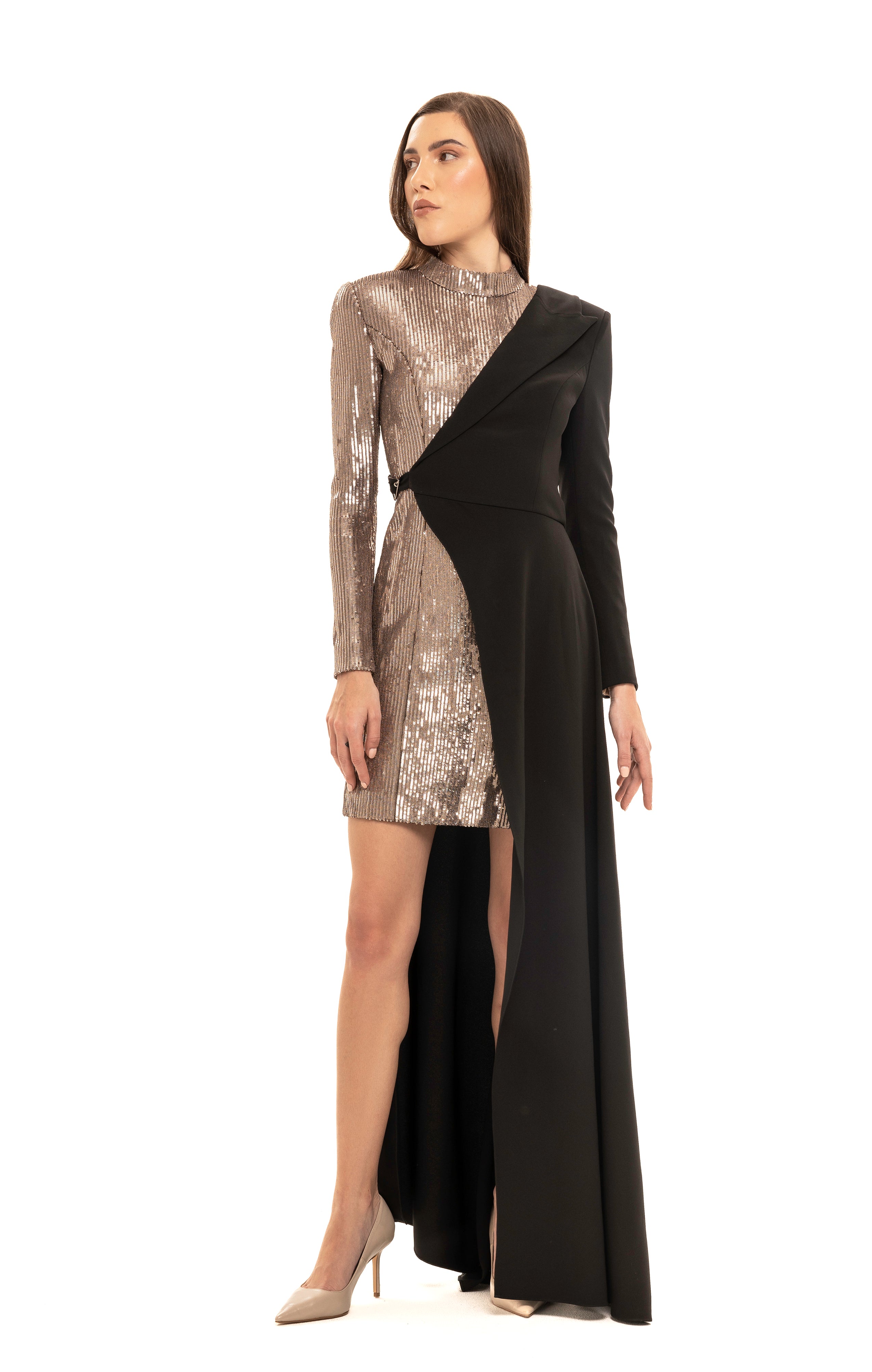 The Lili Blanc Blazer Cape Dress