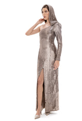 The Flamme Femme Hoodie Sequins Dress By Lili Blanc