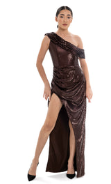 Lili Blanc's Glamour One-Shoulder Sequin Dress