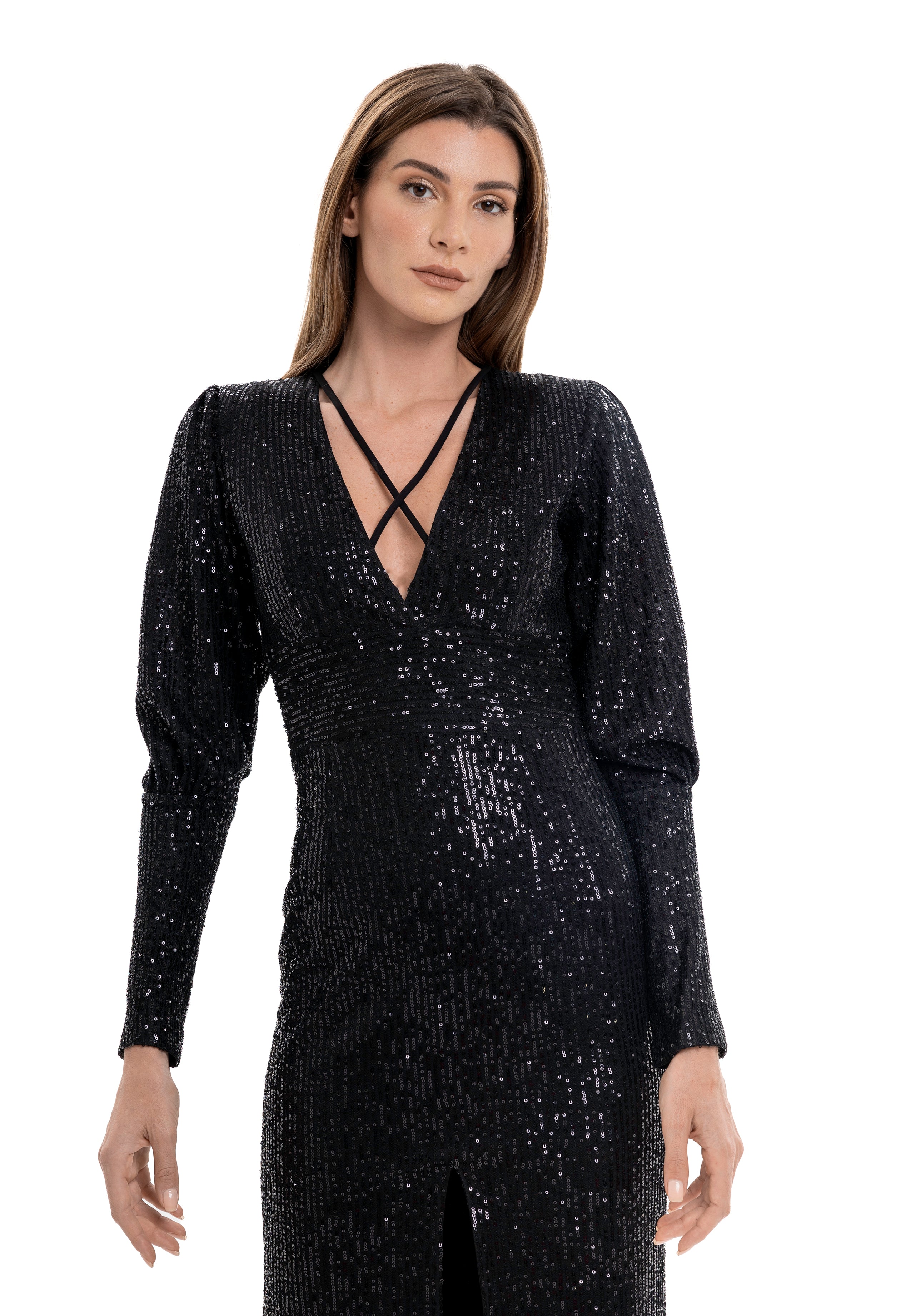 The Glam Long Sequin Dress By Lili Blanc