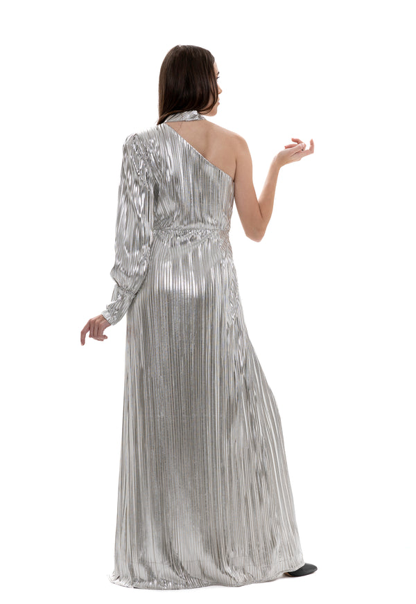 Lili Blanc's Metallic Long Dress