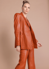 CLASSIC VEGAN LEATHER BLAZER